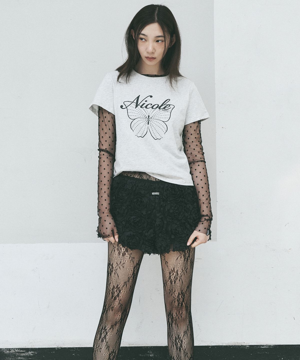 닉앤니콜(NICK&NICOLE) FLOWER MICRO SHORT PANTS_BLACK