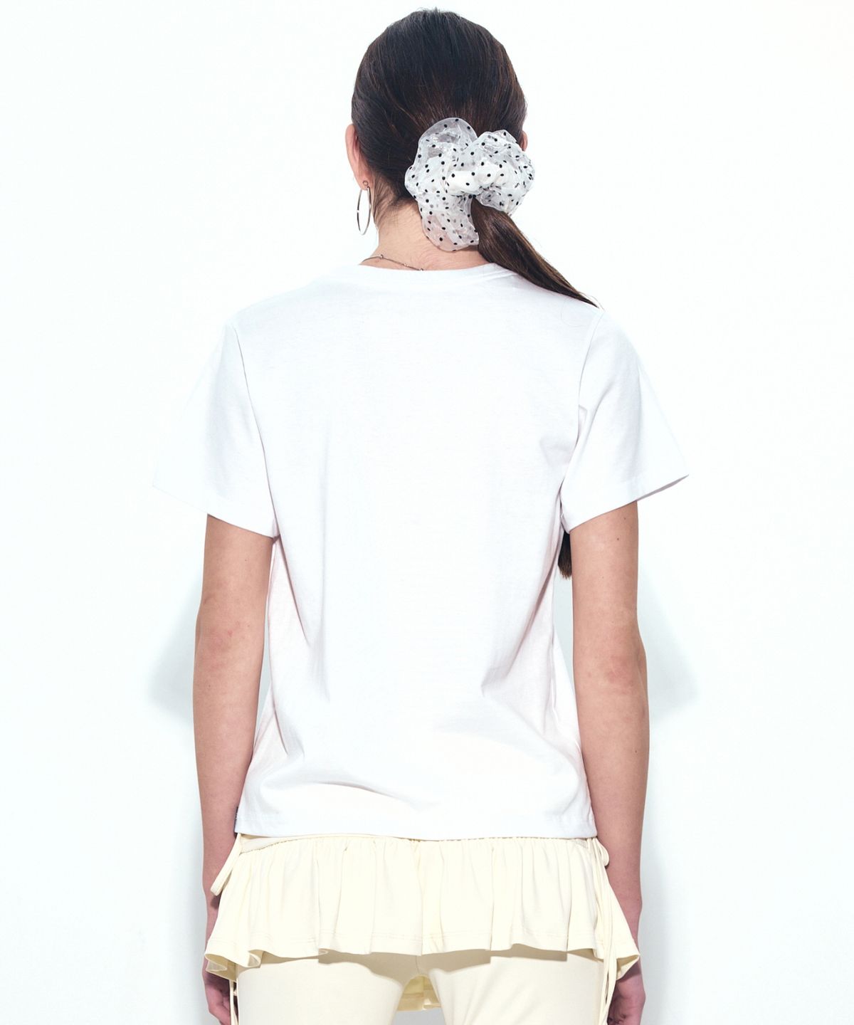닉앤니콜(NICK&NICOLE) ROSE NICOLE LABEL SLIM TOP_WHITE GREEN