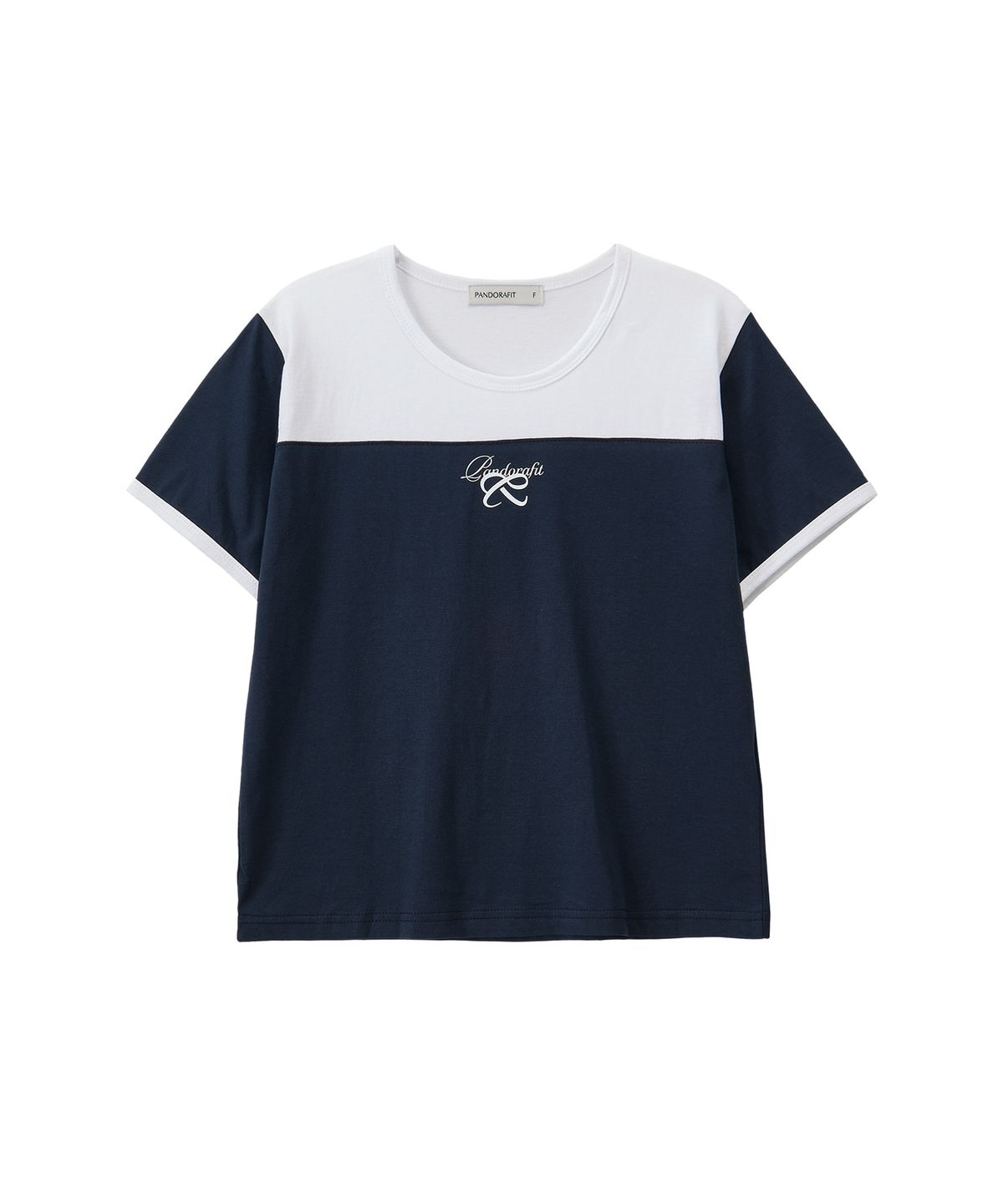 판도라핏(PANDORAFIT) Two-Tone Logo T-shirts (navy)