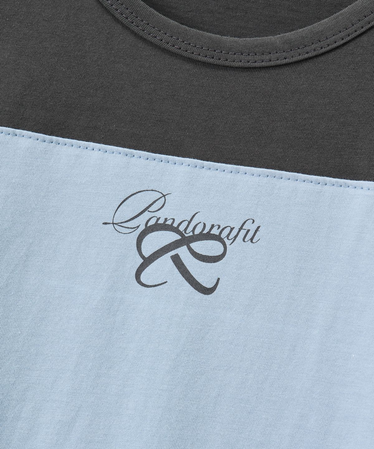 판도라핏(PANDORAFIT) Two-Tone Logo T-shirts (blue)