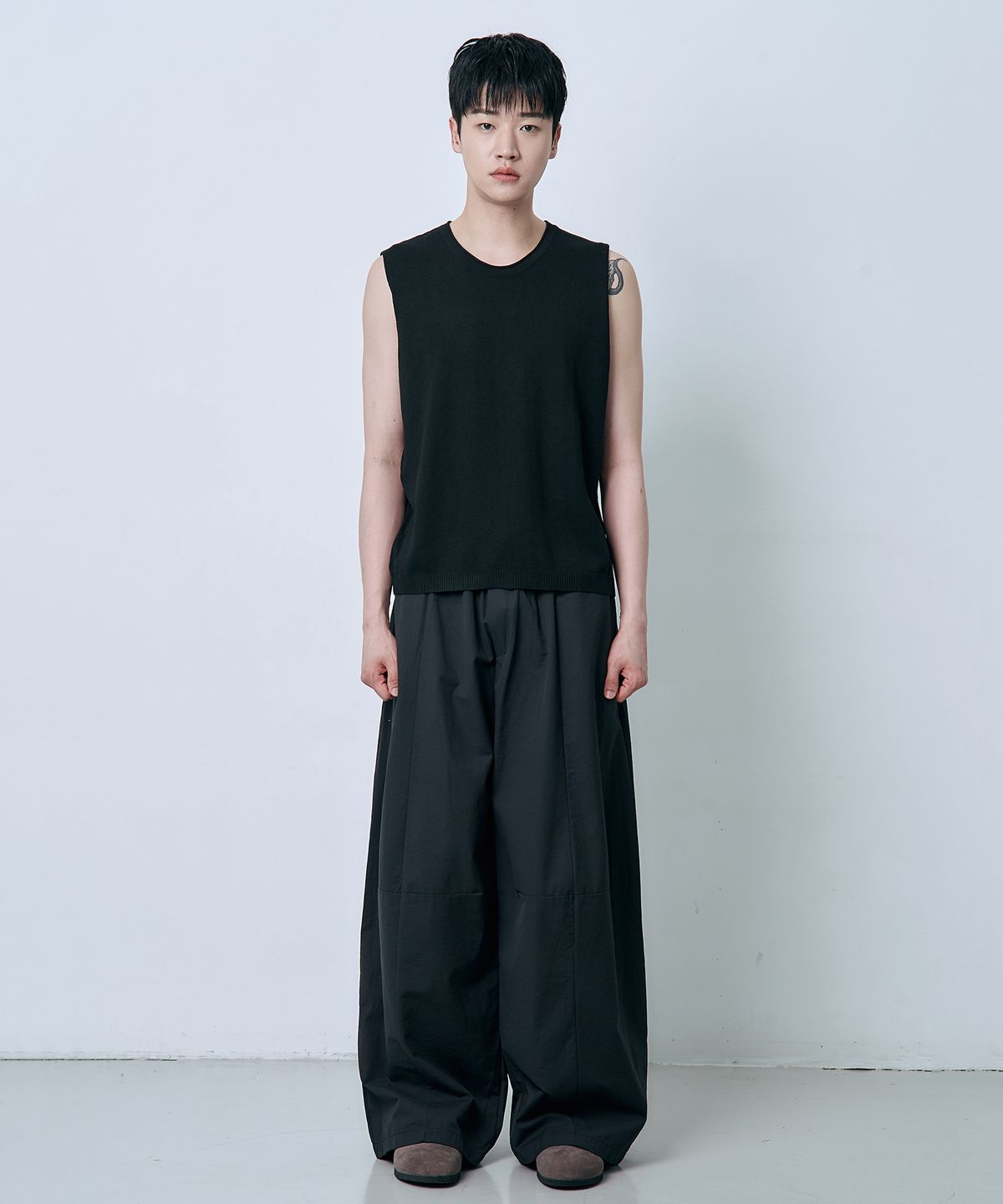오우사(OWSA) 나일론 절개 와이드 팬츠 3color