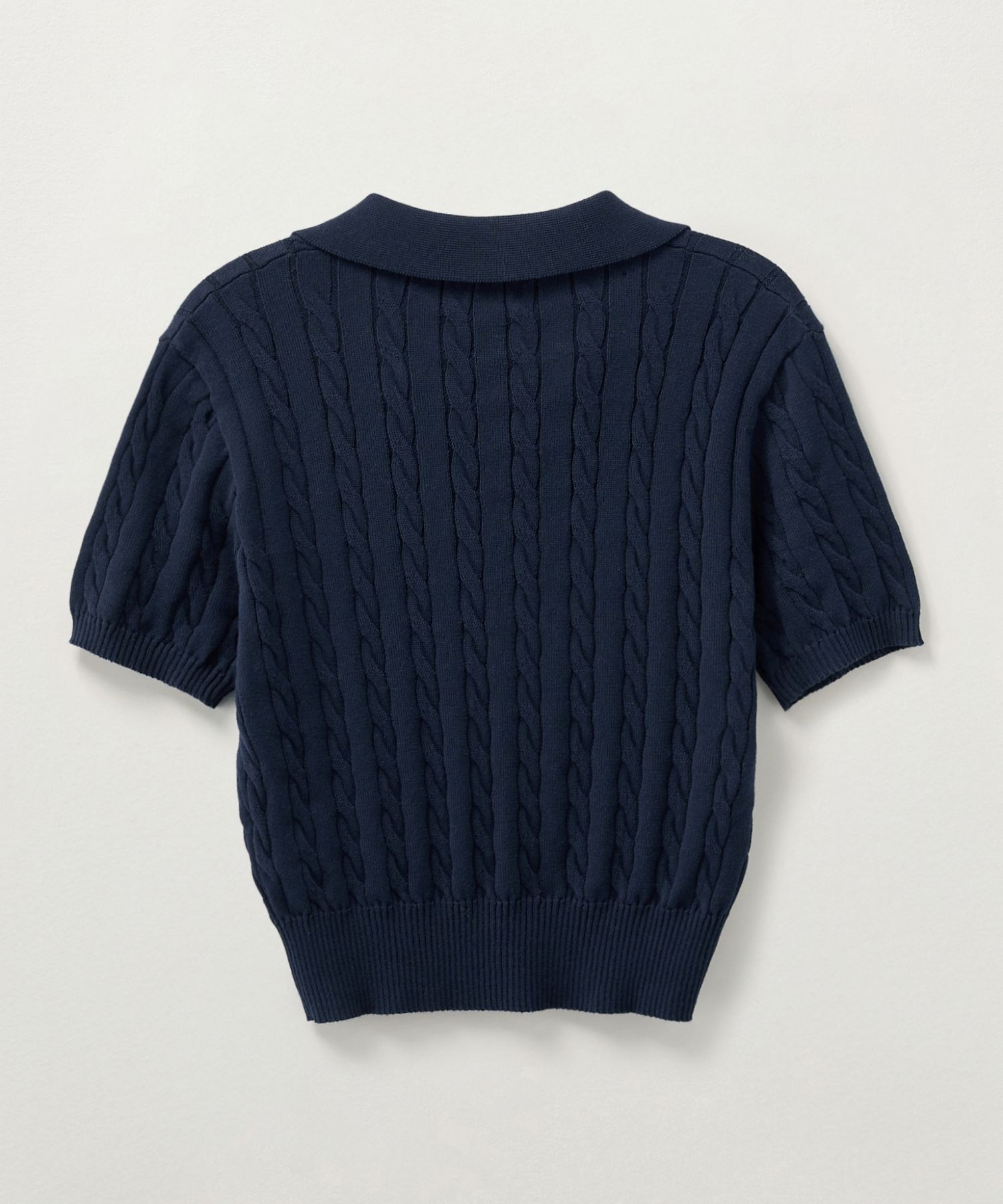 ★SATUR★ Fes Cable Collar Half Knit Shirt MUSINSA | SATUR (W) Cable collar half knit navy