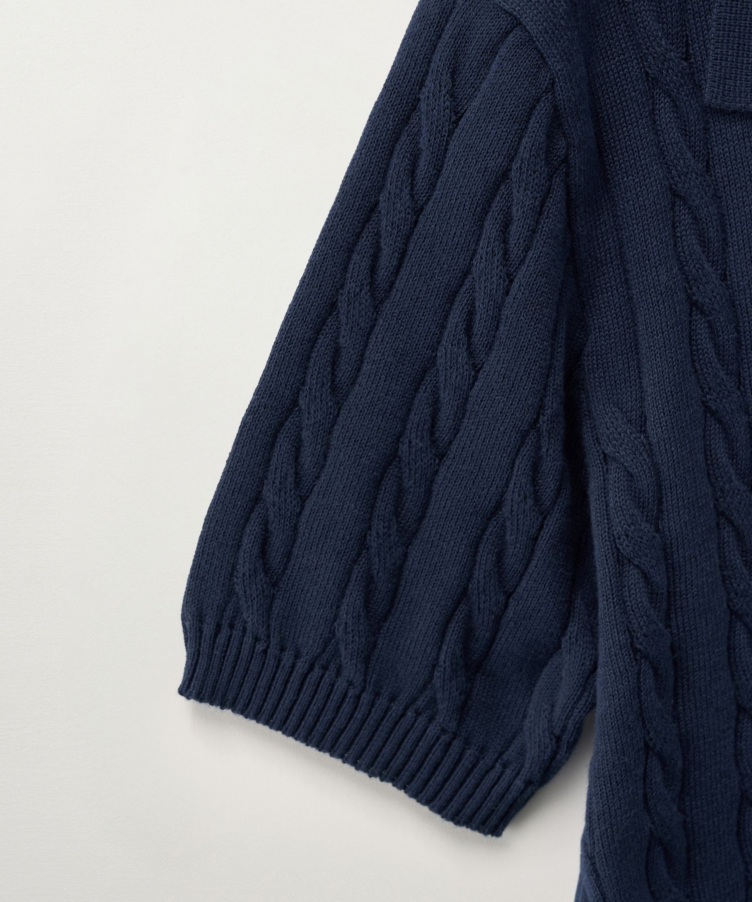 ★人気★【SATUR】★Fes Cable Collar Half Knit Shirt.s★ SATUR | 세터 | 페즈 케이블 칼라 하프 니트 셔츠 리조트 아이보리