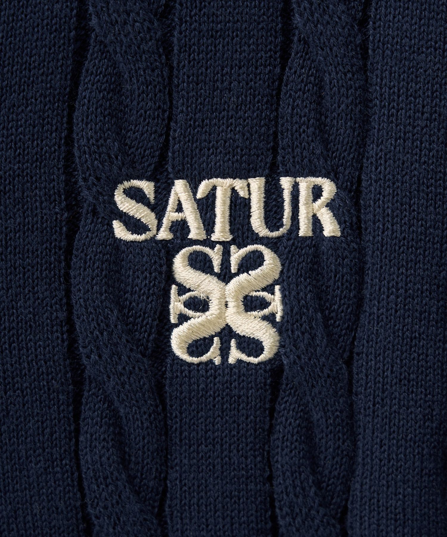 ★人気★【SATUR】★Fes Cable Collar Half Knit Shirt.s★ SATUR | 세터 | 페즈 케이블 칼라 하프 니트 셔츠 리조트 아이보리