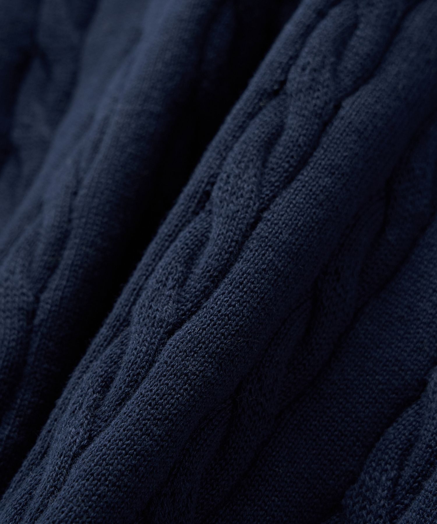 MUSINSA | SATUR (W) Cable collar half knit navy