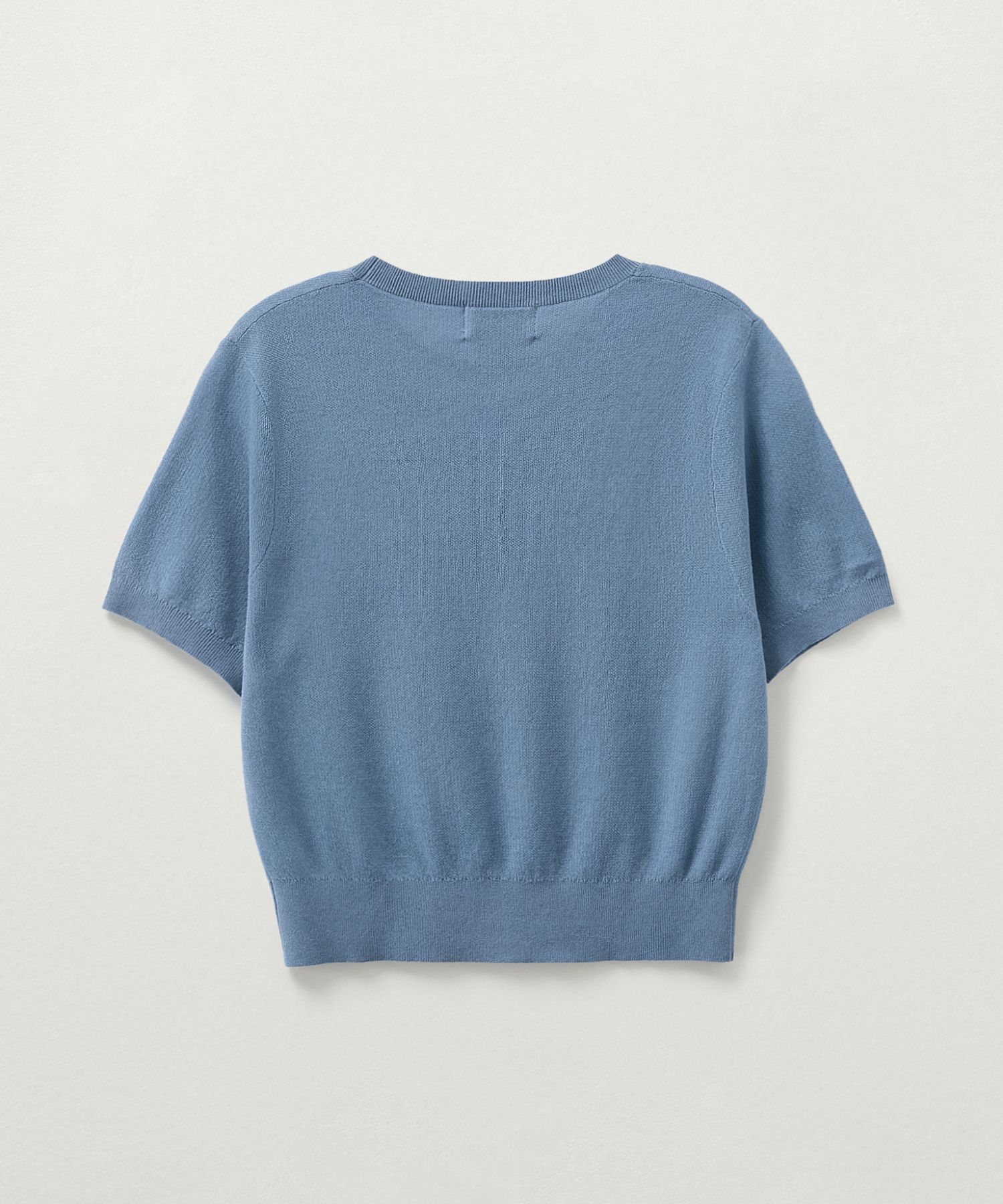 MUSINSA | SATUR (W) Lightweight Crew Neck Half Knit Blue