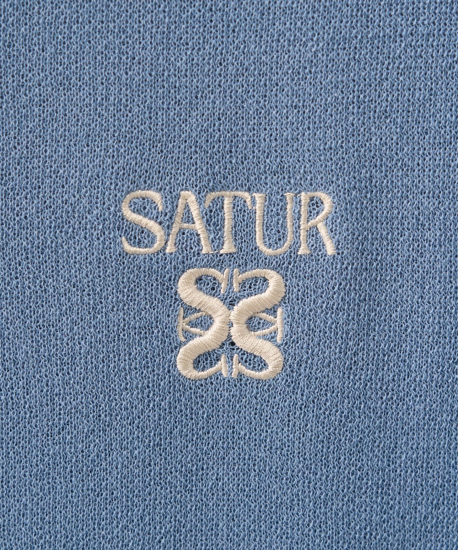 MUSINSA | SATUR (W) Lightweight Crew Neck Half Knit Blue