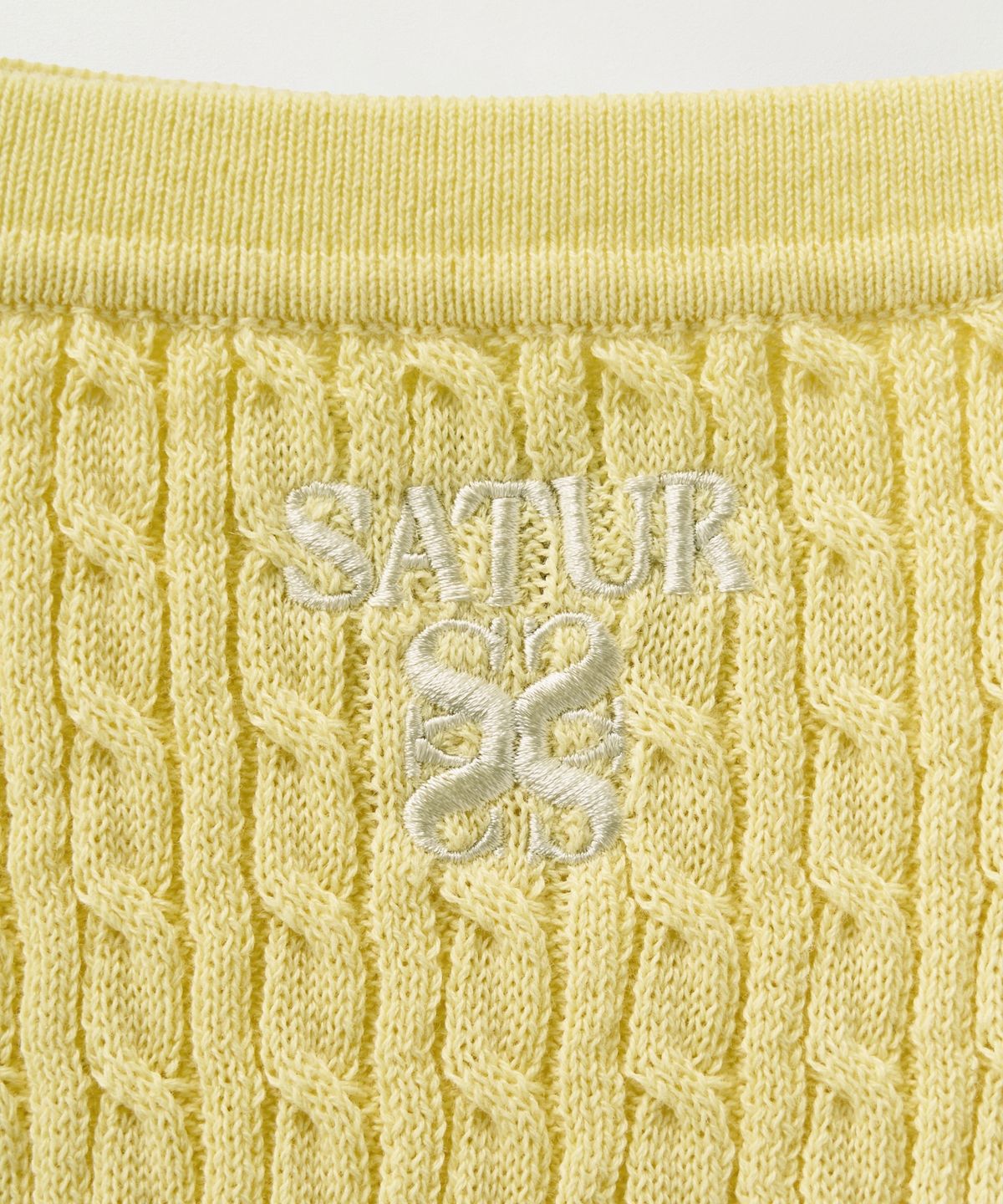세터(SATUR) (W) 케이블 니트 캐미솔 옐로우