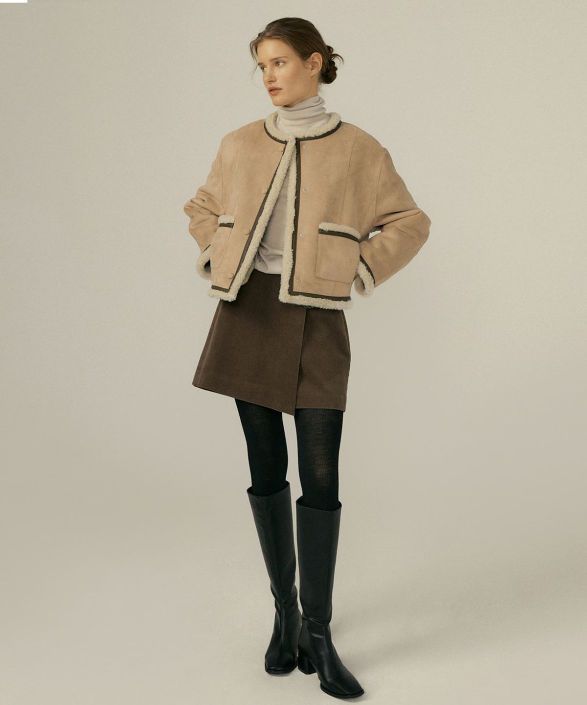 오떼뜨(OCTETTE) SHEARING REVERSIBLE JACKET_2COLOR