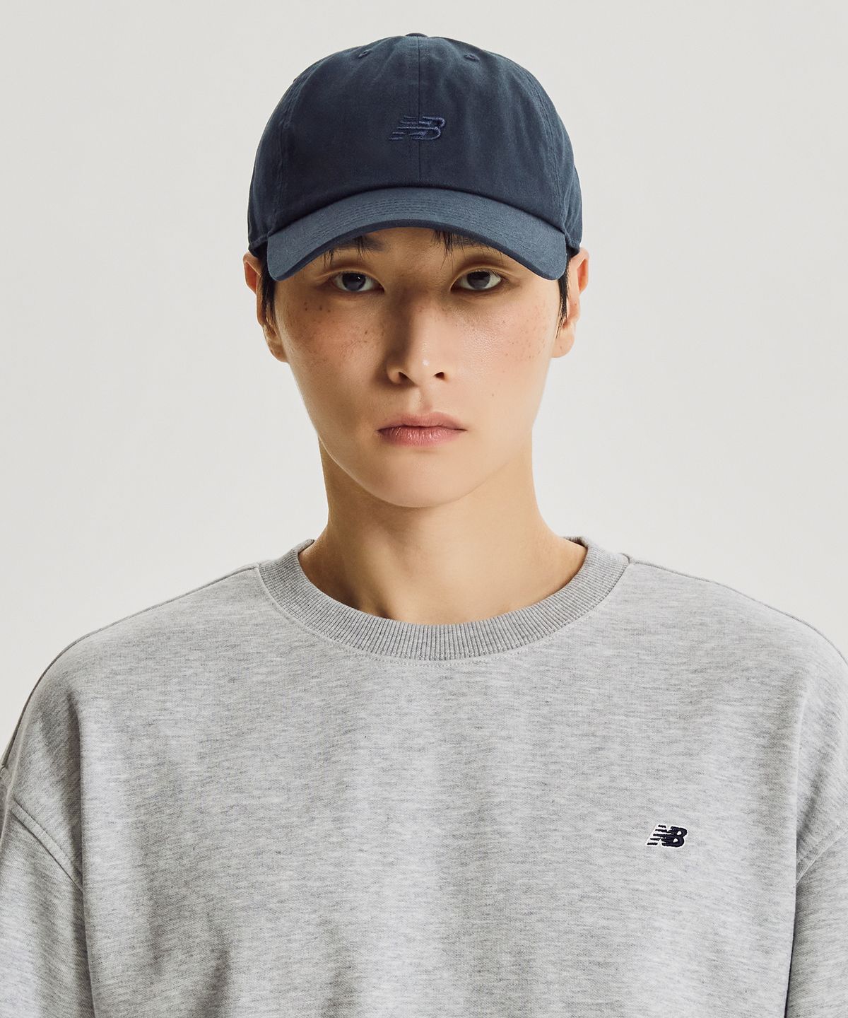 뉴발란스(NEW BALANCE) NBGDGF1105 / 플라잉 로고 코튼 볼캡(+SIZE) (NAVY)