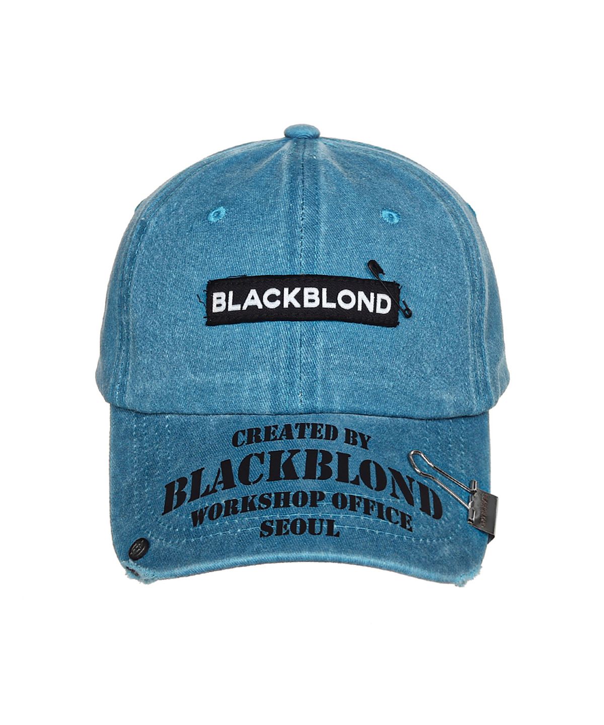 블랙블론드(BLACKBLOND) 비비디 패치 로고 워크샵 피그먼트 캡 (오션 블루)