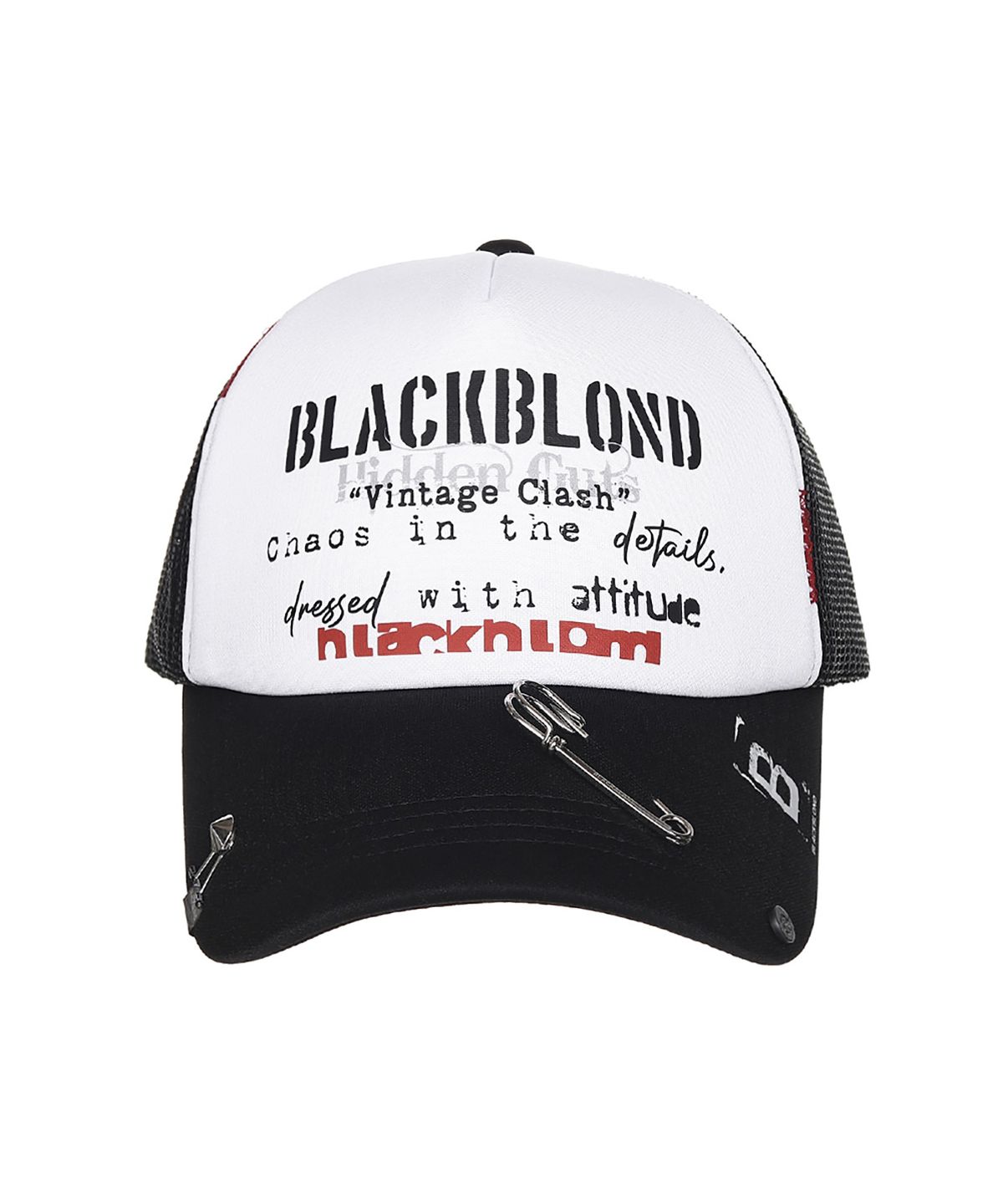블랙블론드(BLACKBLOND) 비비디 빈티지 클래쉬 트러커 매쉬 캡 (블랙)