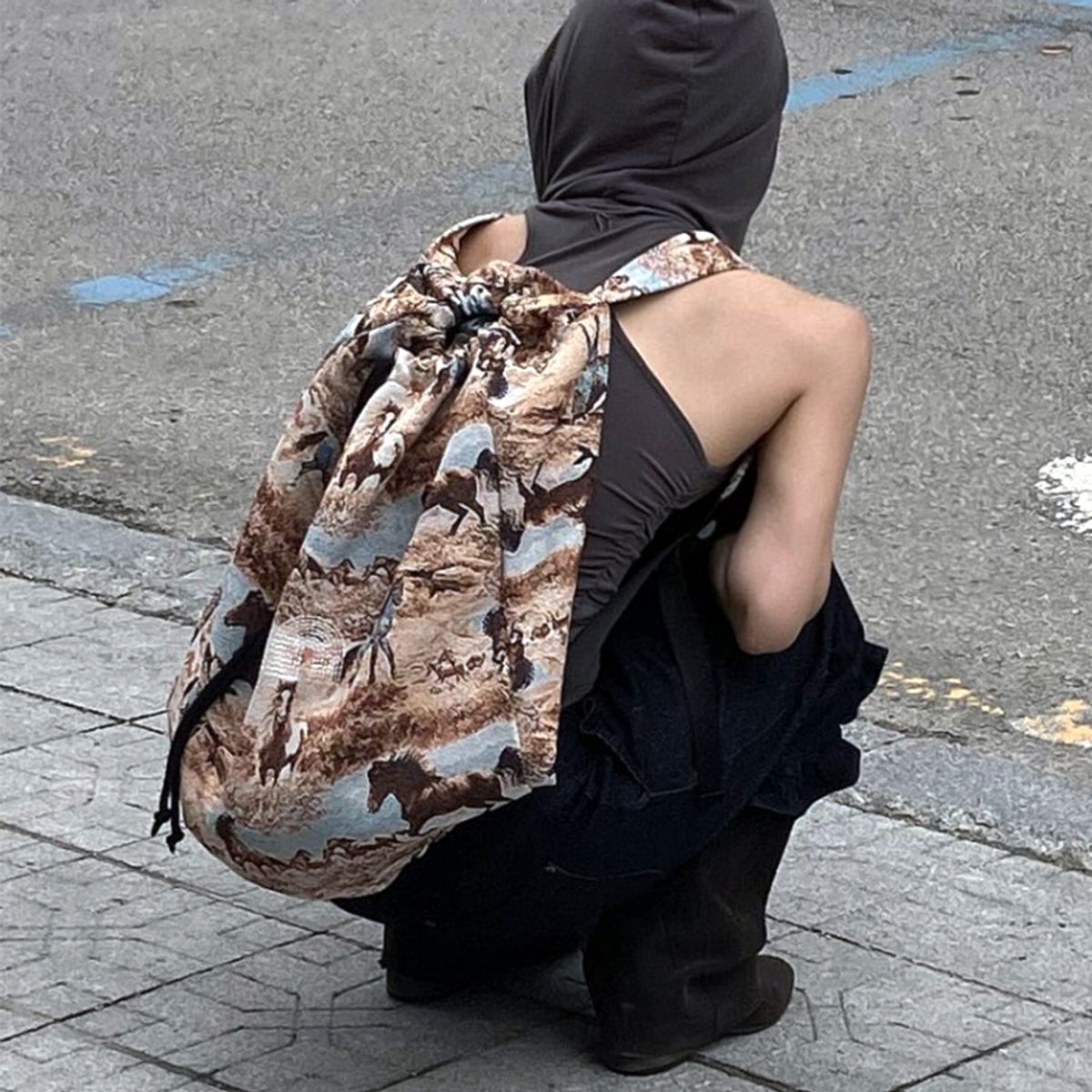낫뉴(NOT NEW) Pattern Duffle Bag Horse