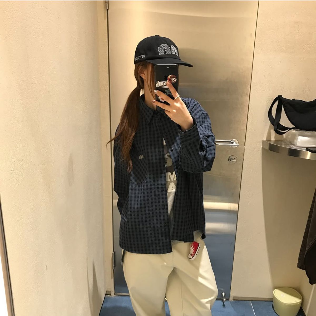낫뉴(NOT NEW) Check nn Shirts Navy