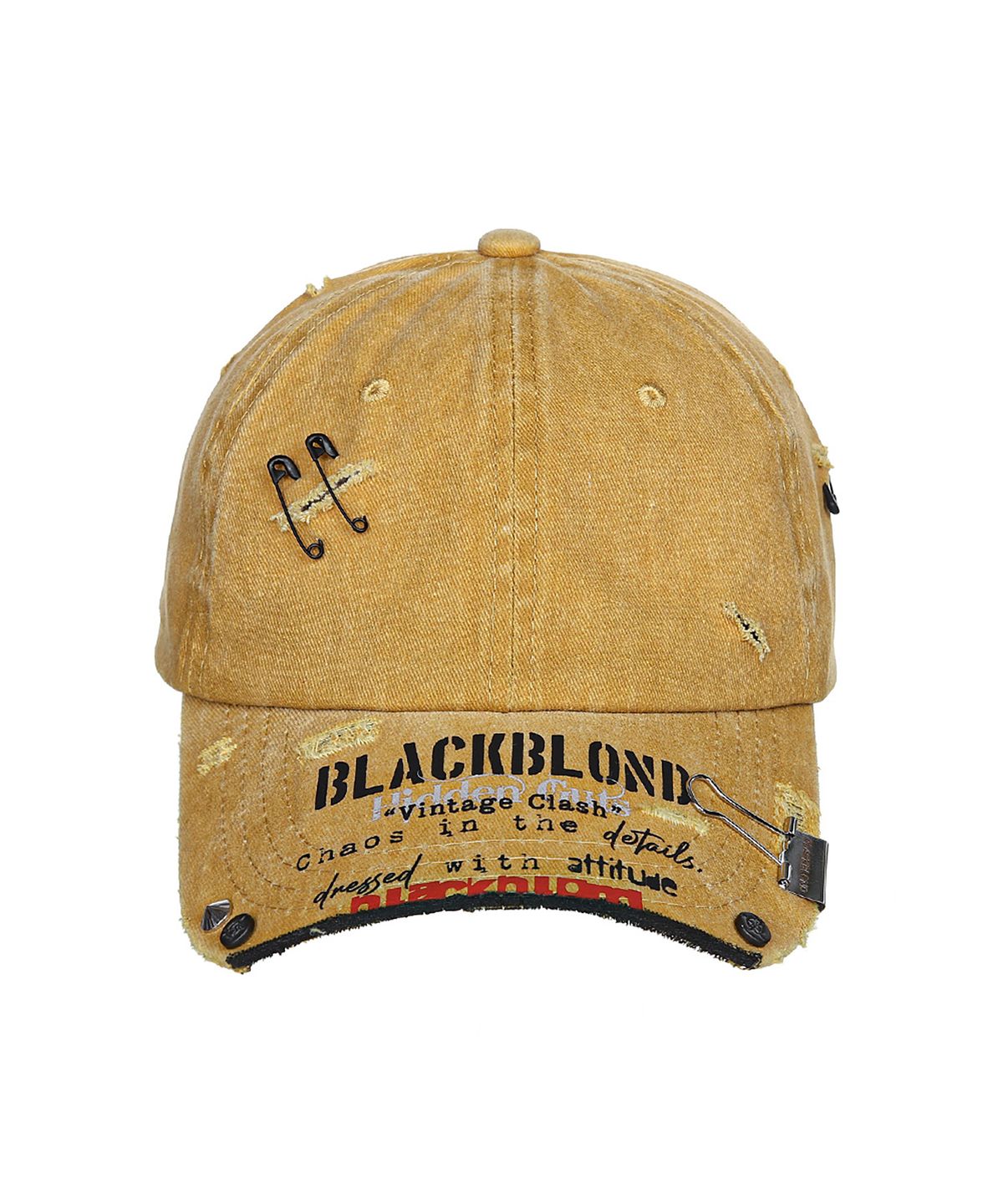 블랙블론드(BLACKBLOND) 비비디 립트 커스텀 빈티지 클래쉬 피그먼트 캡 (머스타드)