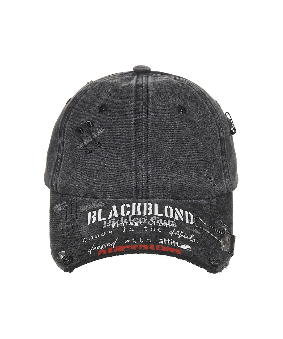 블랙블론드(BLACKBLOND) 비비디 립트 커스텀 빈티지 클래쉬 피그먼트 캡 (차콜)