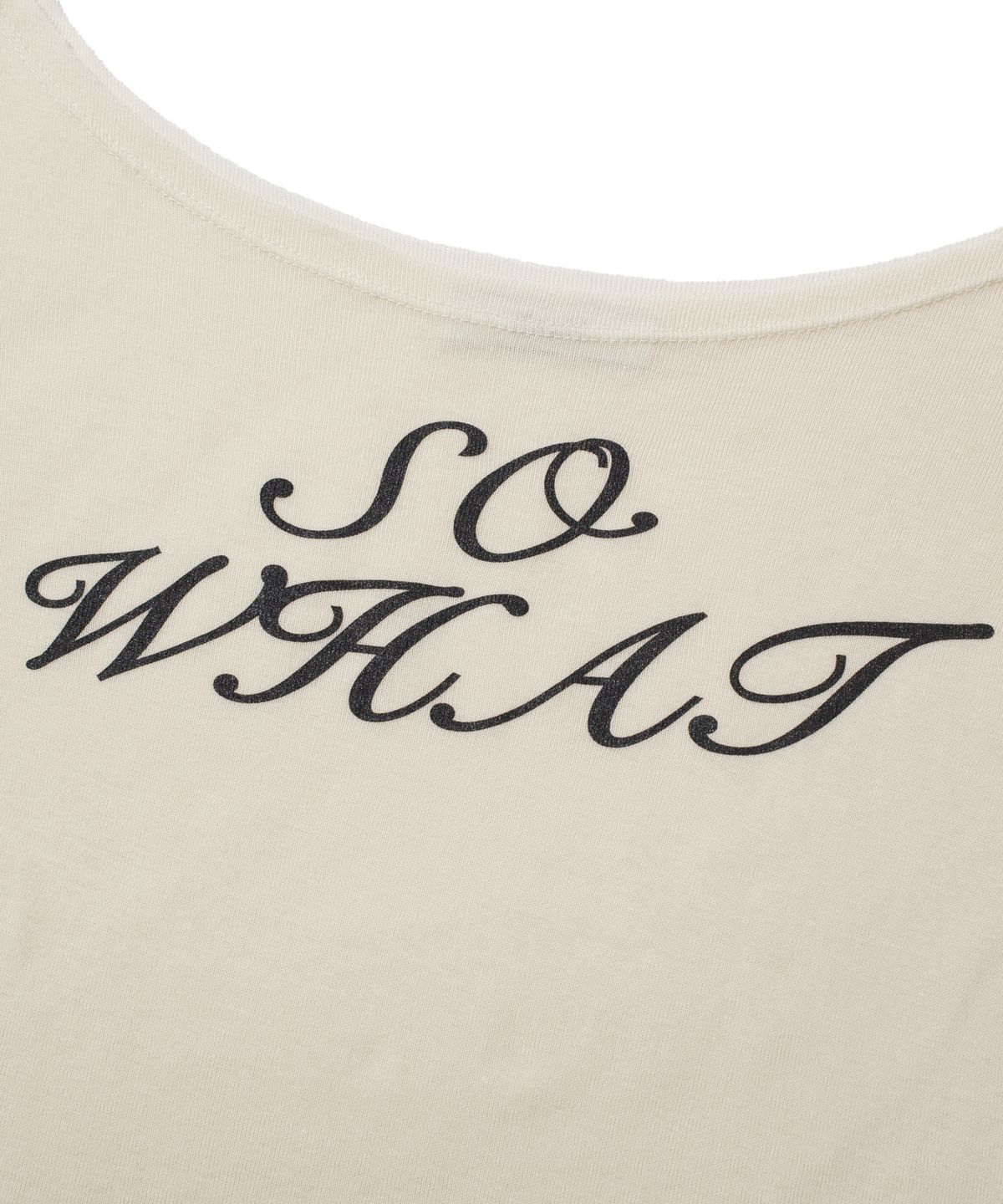 크루치(KRUCHI) SO WHAT Half Sleeve T-shirt (CREAM) WOMENS