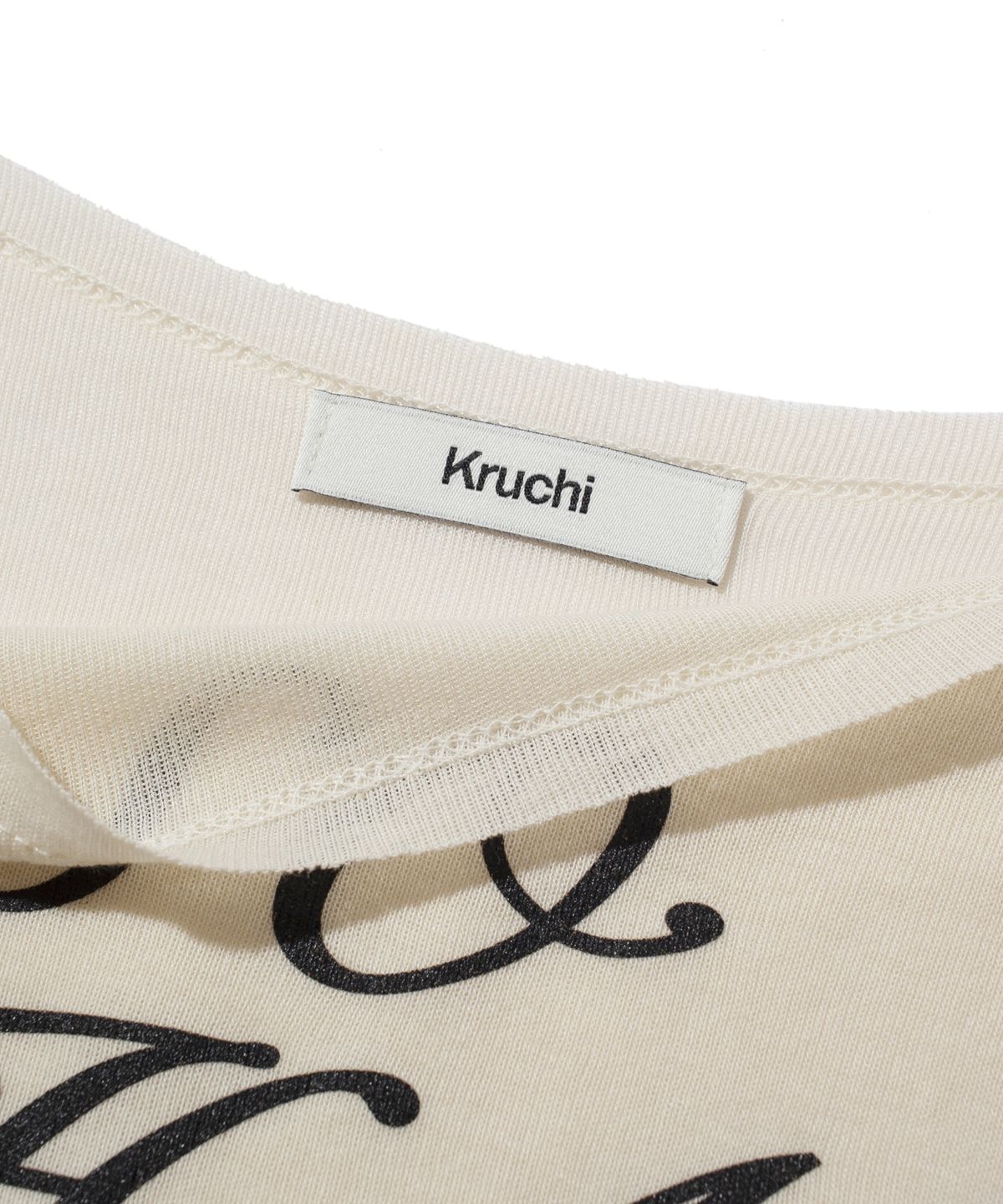 크루치(KRUCHI) SO WHAT Half Sleeve T-shirt (CREAM) WOMENS