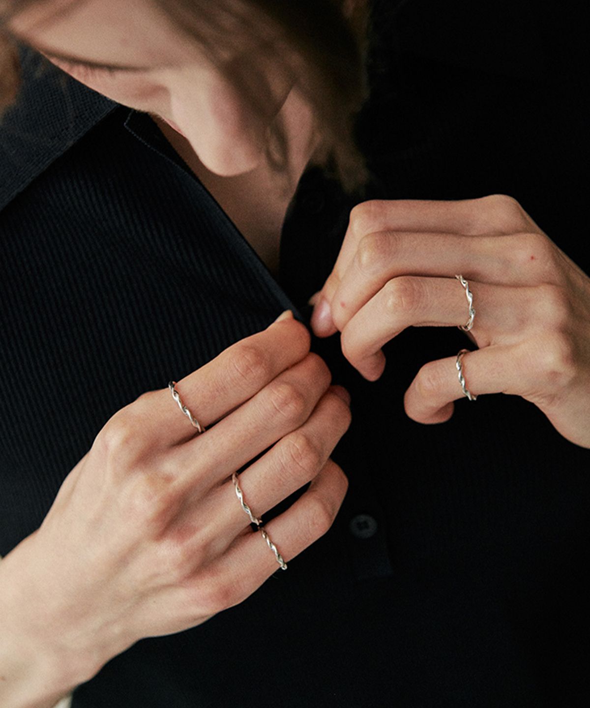 베흐트(VERTE) [925 silver] Cinq.silver.228 / twist layered ring