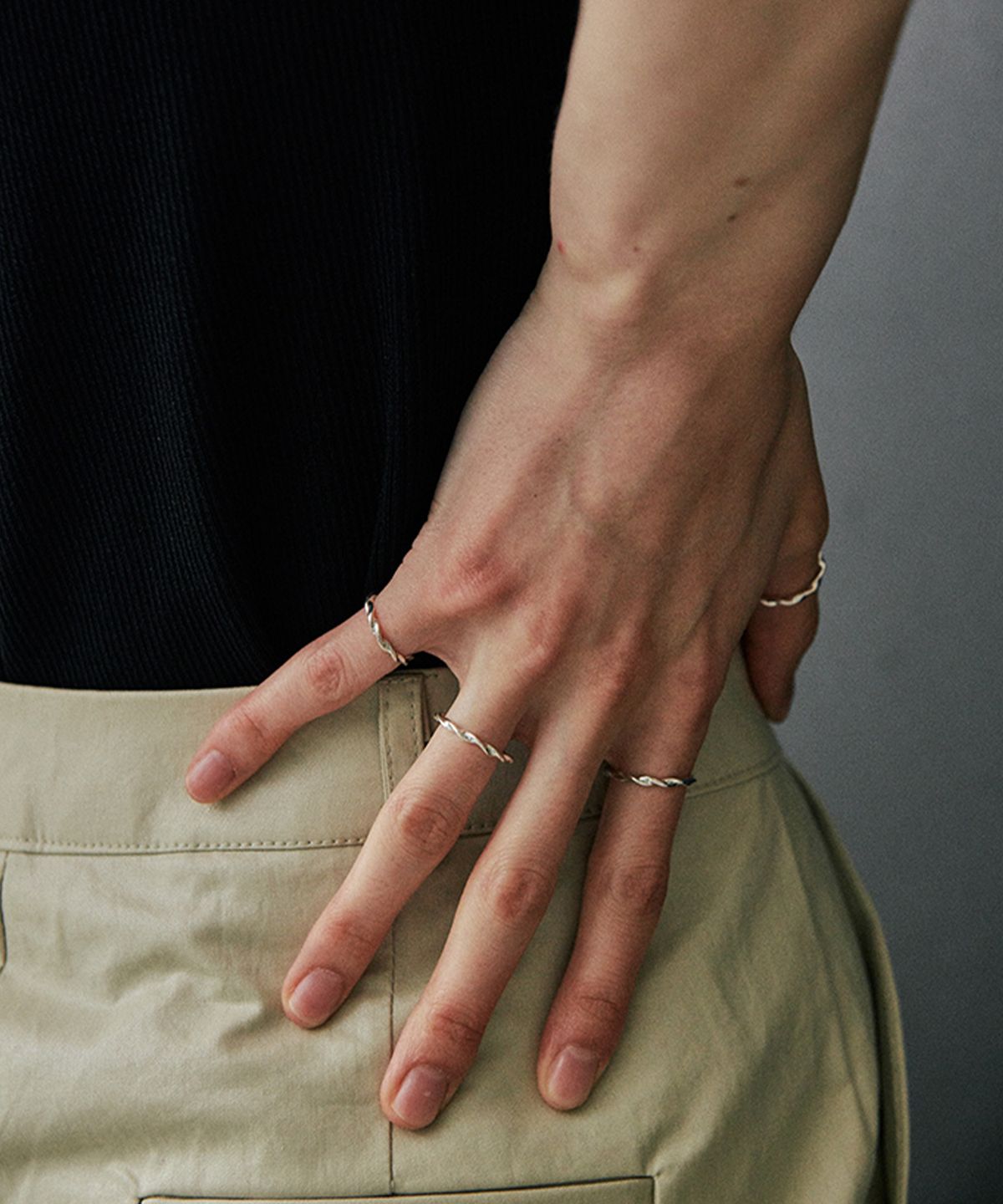 베흐트(VERTE) [925 silver] Cinq.silver.228 / twist layered ring