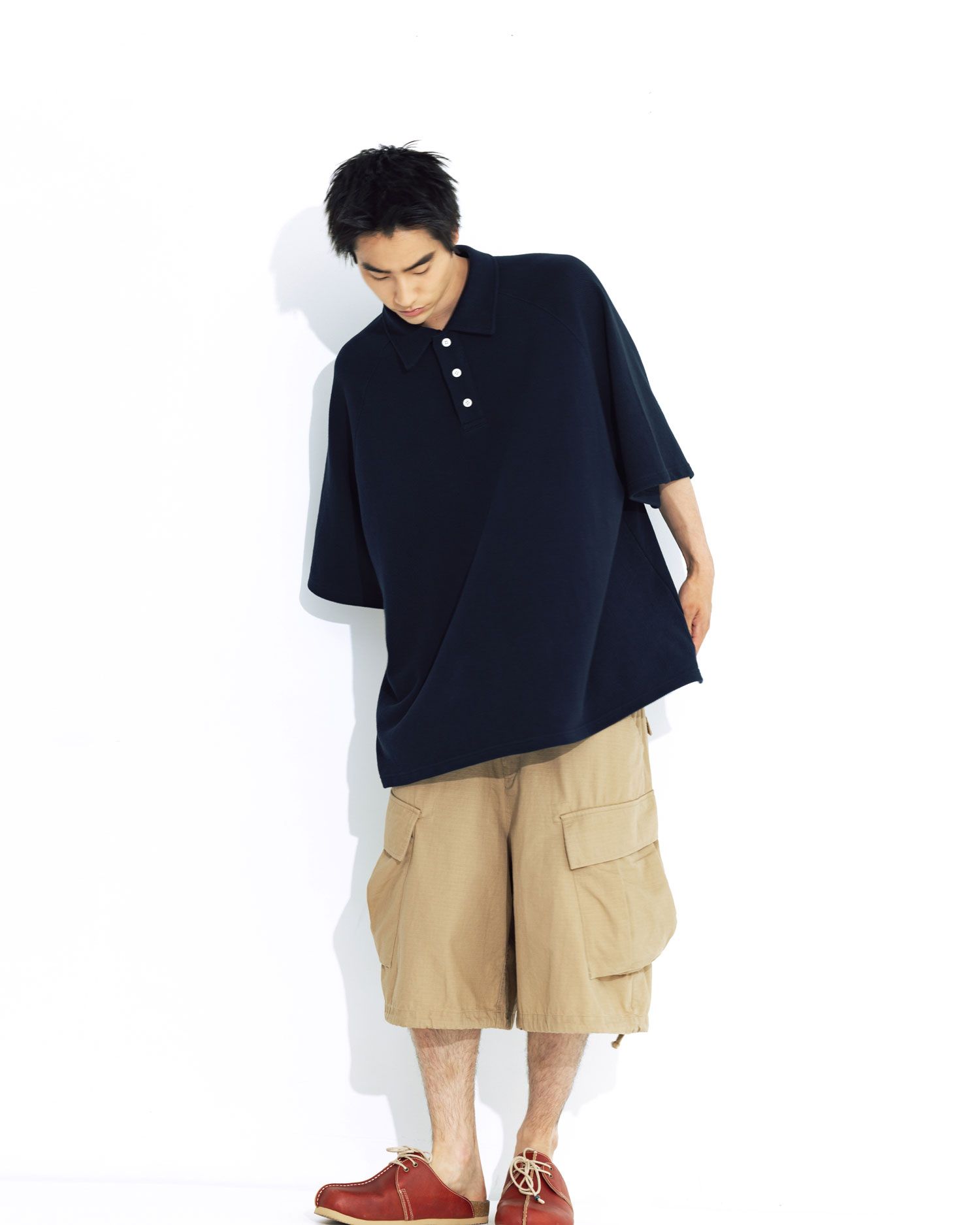 【ANGLAN】25SS★ [AG] Raglan Pique Polo Shirt MUSINSA | ANGLAN Raglan Pique Polo Shirt - Navy