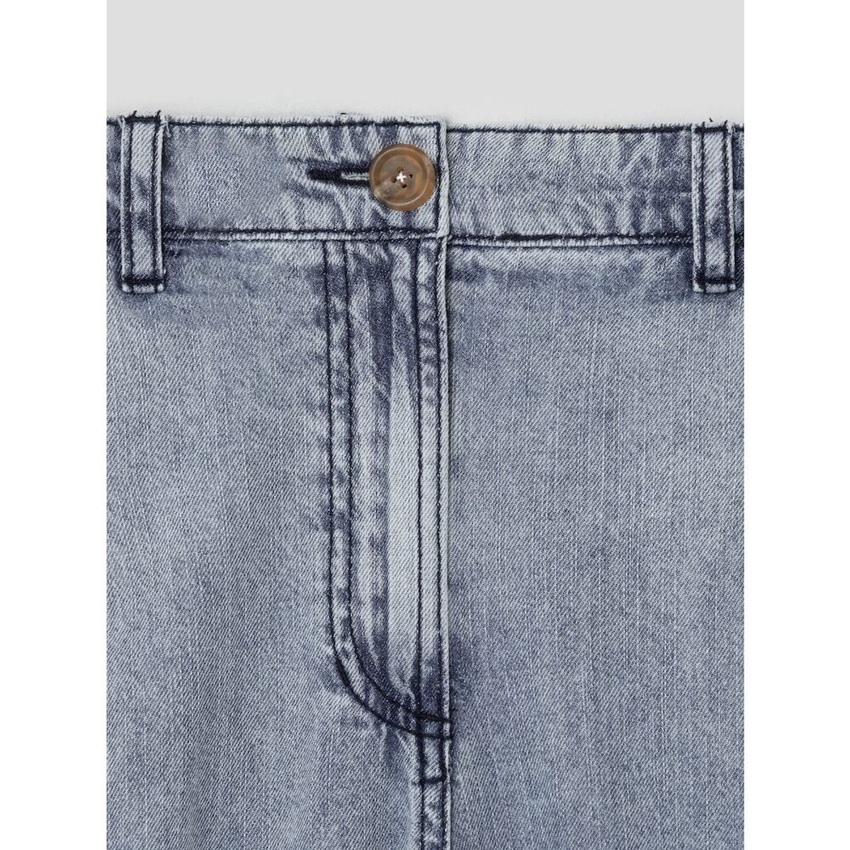 앙개(ANGGAE) Wide Denim Pants  Grey