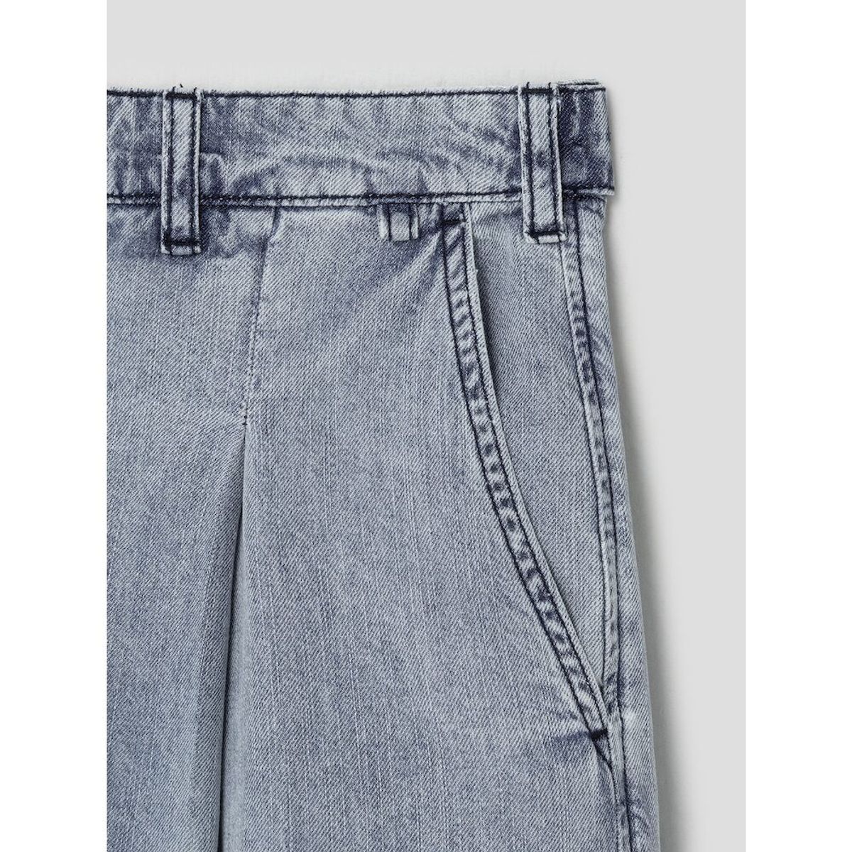 앙개(ANGGAE) Wide Denim Pants  Grey