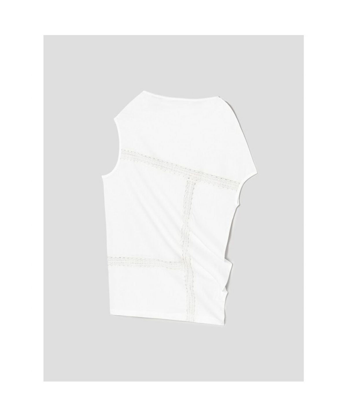앙개(ANGGAE) Lace Patch Long Tshirt  Ivory