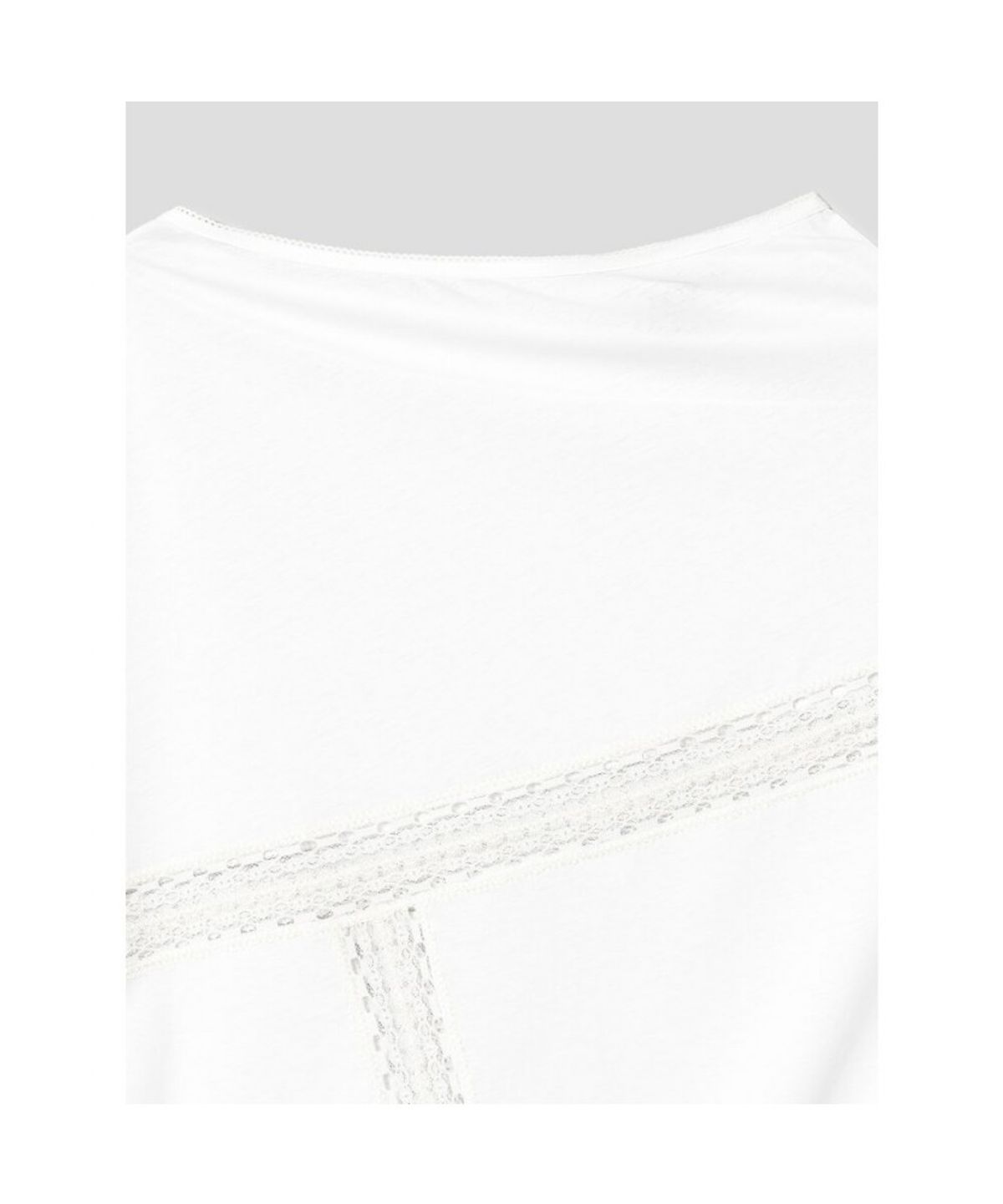 앙개(ANGGAE) Lace Patch Long Tshirt  Ivory