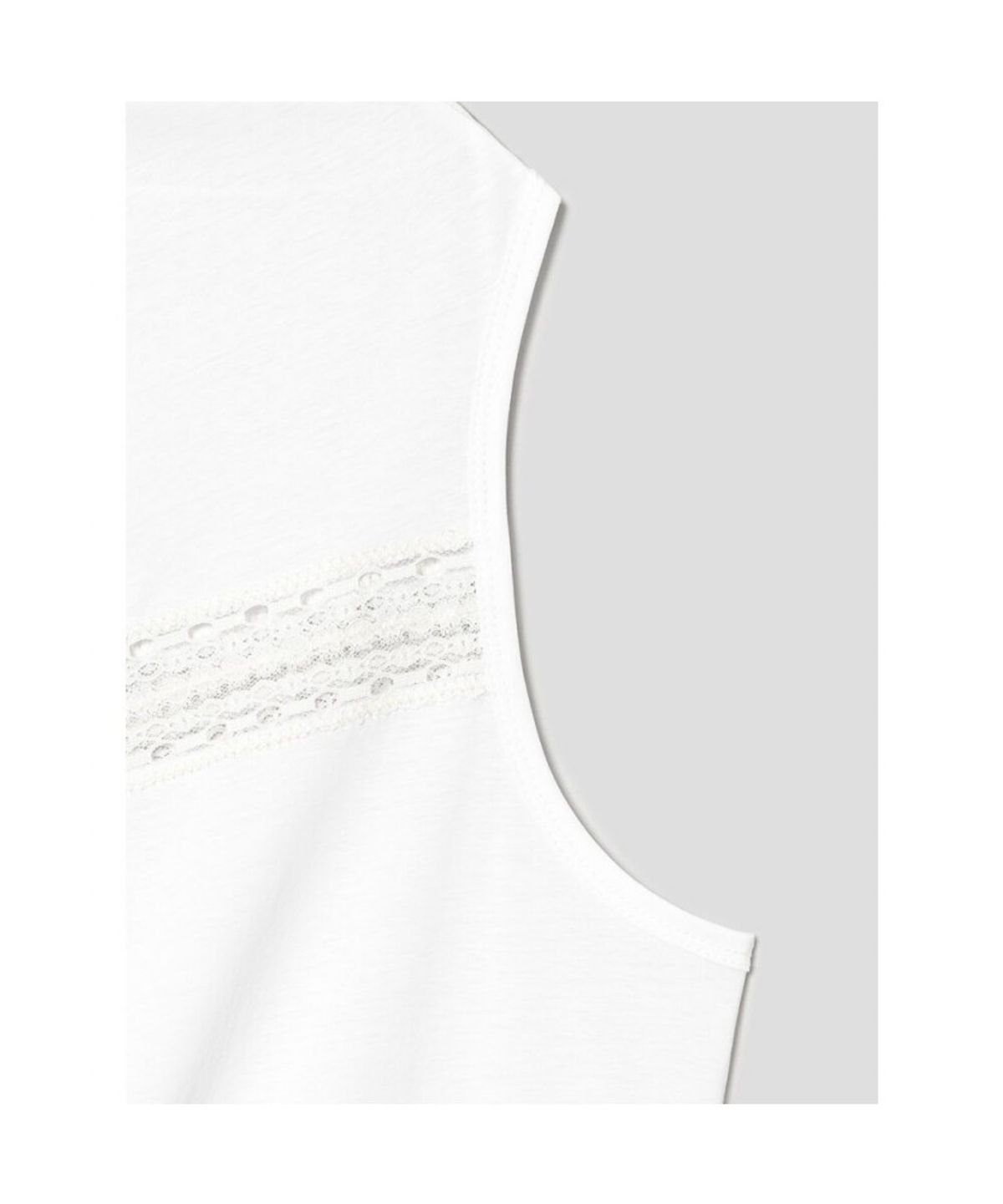 앙개(ANGGAE) Lace Patch Long Tshirt  Ivory