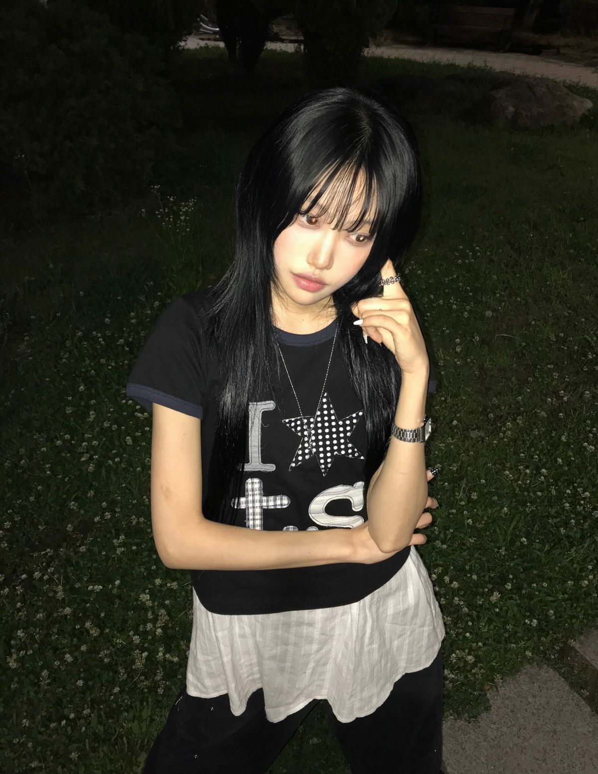 탄산마그네슘(TANSANMAGNESIUM) 링거 티셔츠 (블랙)