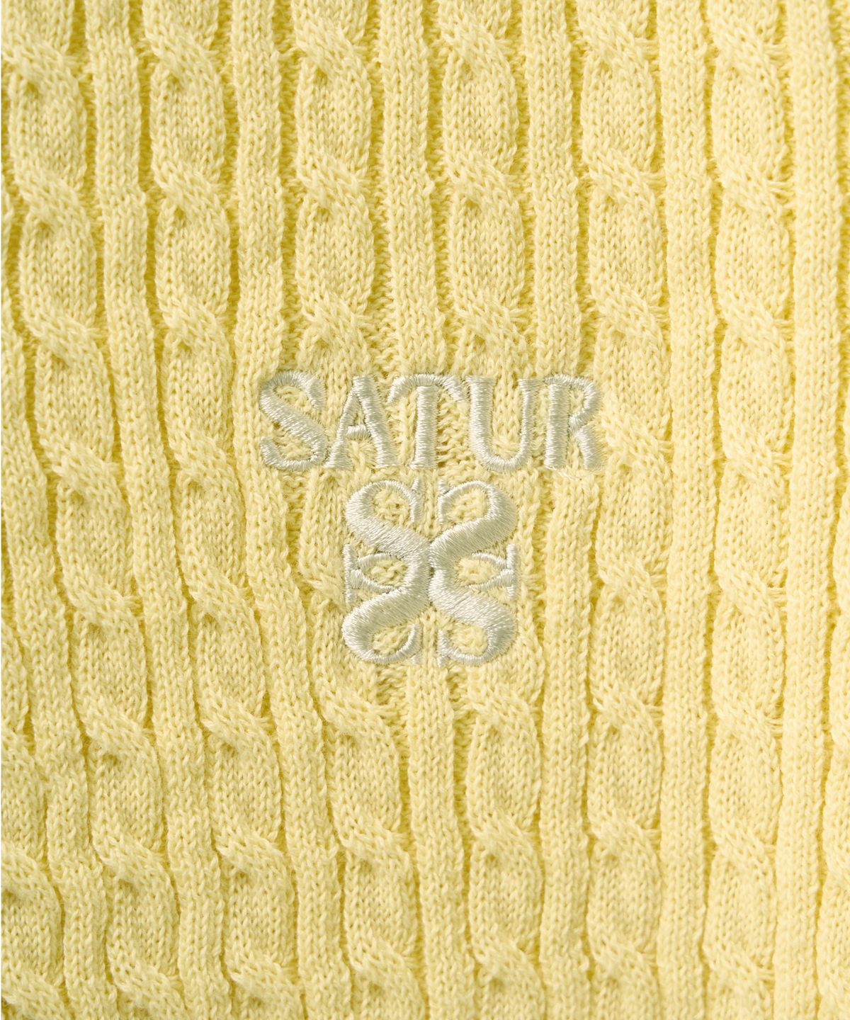 세터(SATUR) (W) 케이블 니트 하프 가디건 옐로우