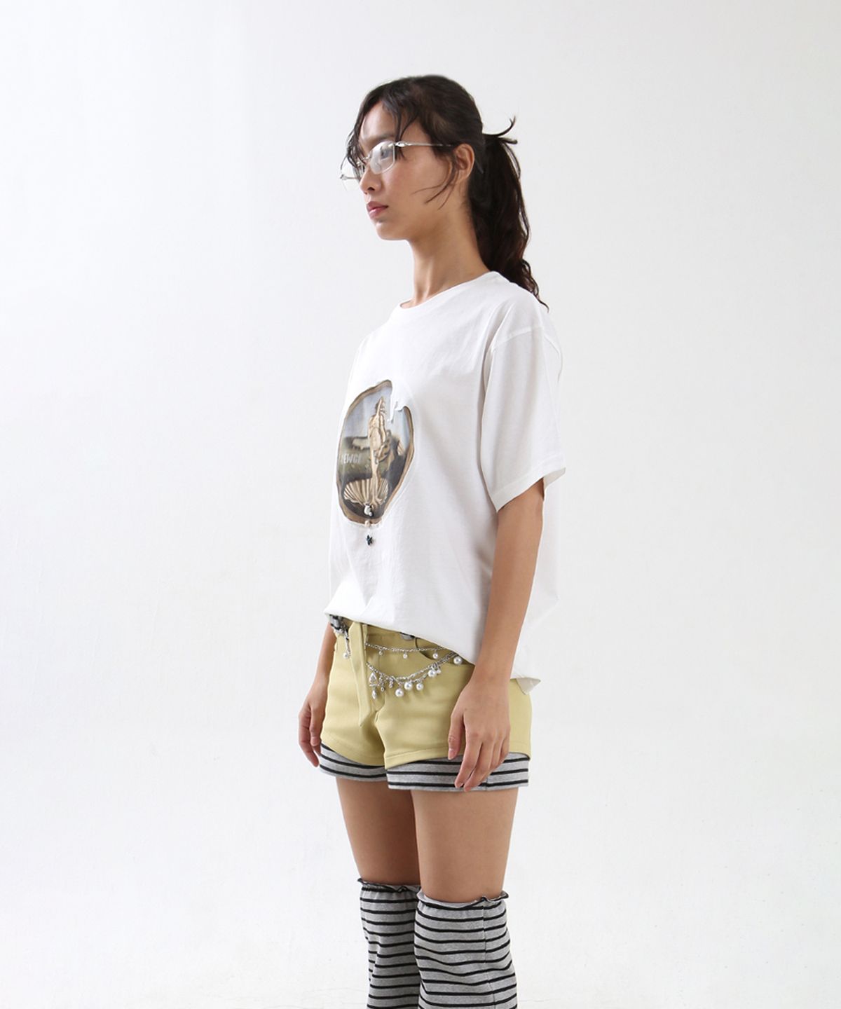 뉴제(NEWGE) Layered Belted Shorts (YELLOW)