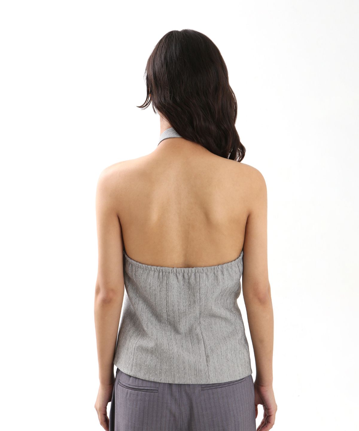 뉴제(NEWGE) Water Wave Tie Vest (GRAY)