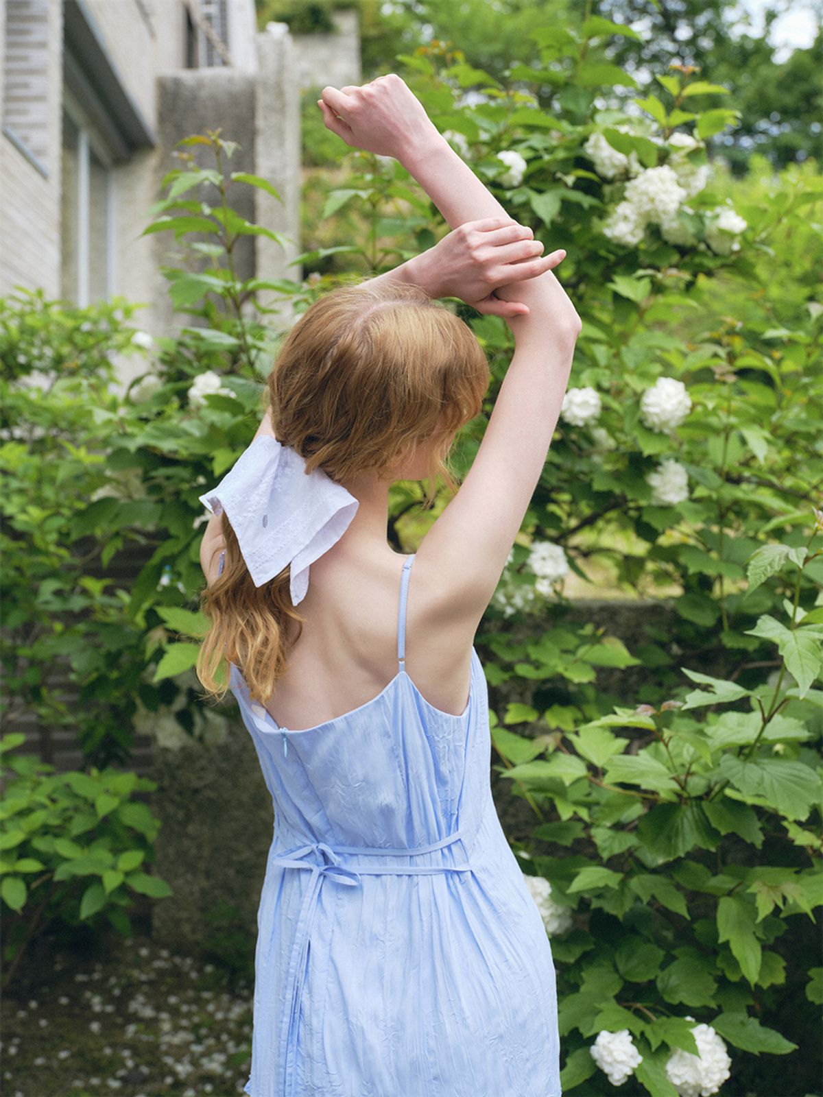 오앨(OUEL) LACE TIERED LONG DRESS_SKY BLUE