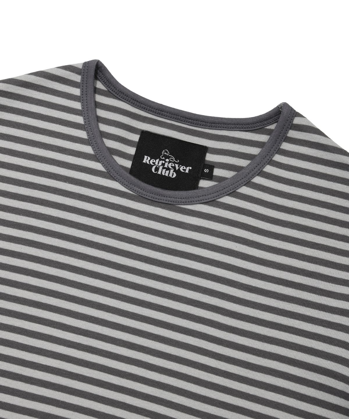 리트리버클럽(RETRIEVER CLUB) LAYERED STRIPE CROP TEE [GRAY]
