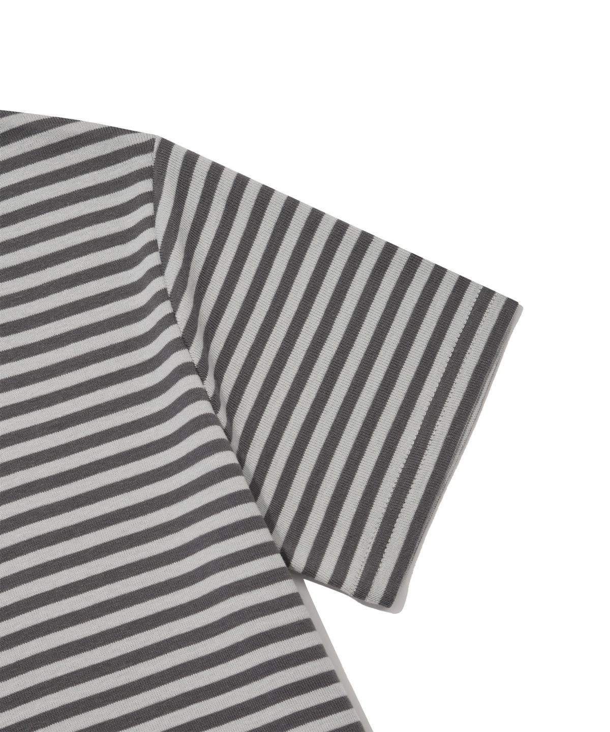 리트리버클럽(RETRIEVER CLUB) LAYERED STRIPE CROP TEE [GRAY]