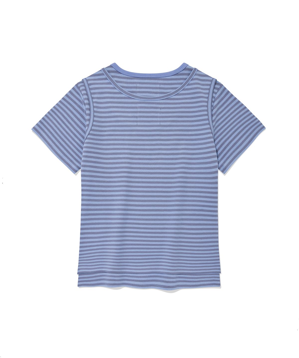리트리버클럽(RETRIEVER CLUB) LAYERED STRIPE CROP TEE [BLUE]