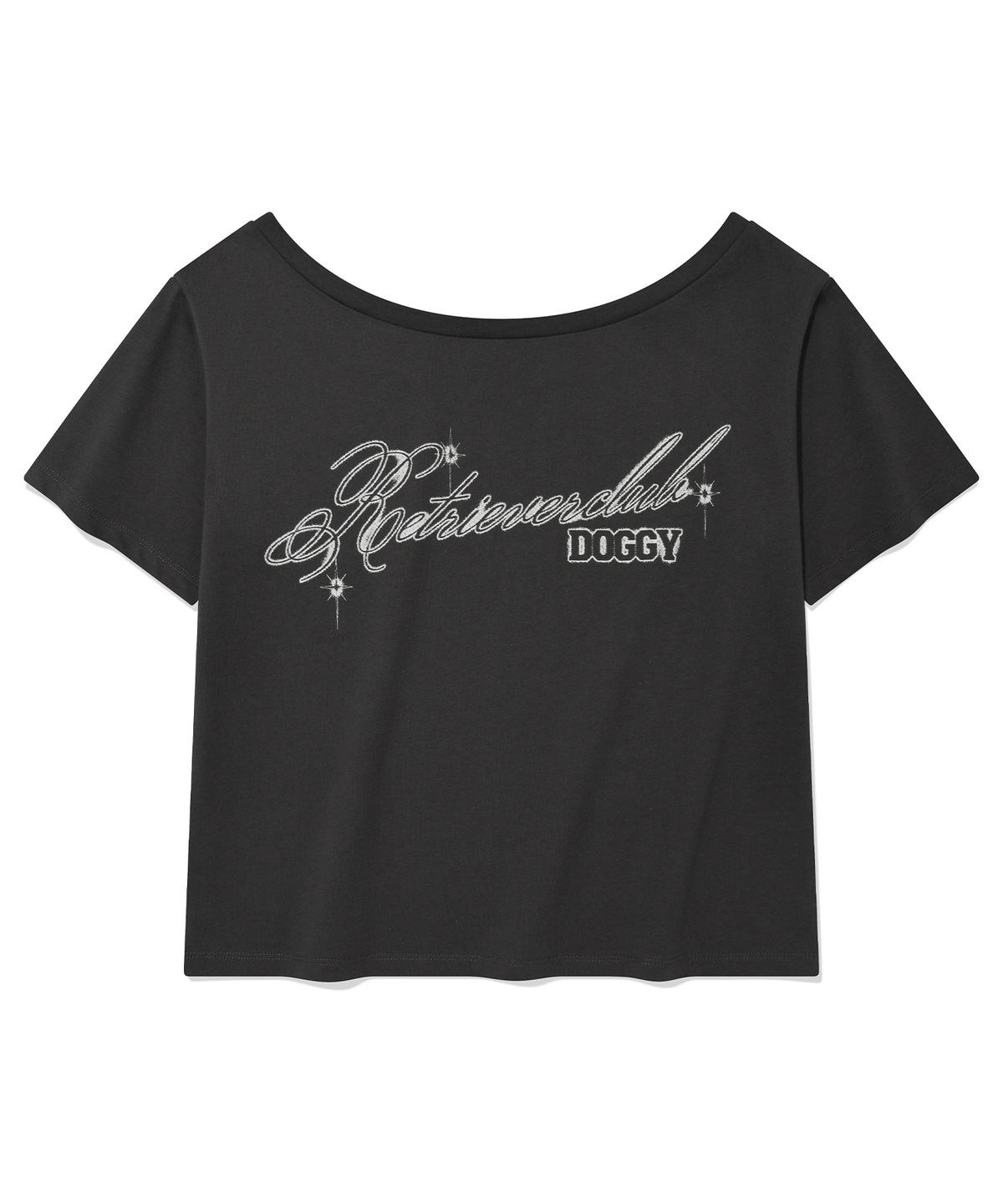 리트리버클럽(RETRIEVER CLUB) GLOW ONE SHOULDER TEE [CHARCOAL GRAY]