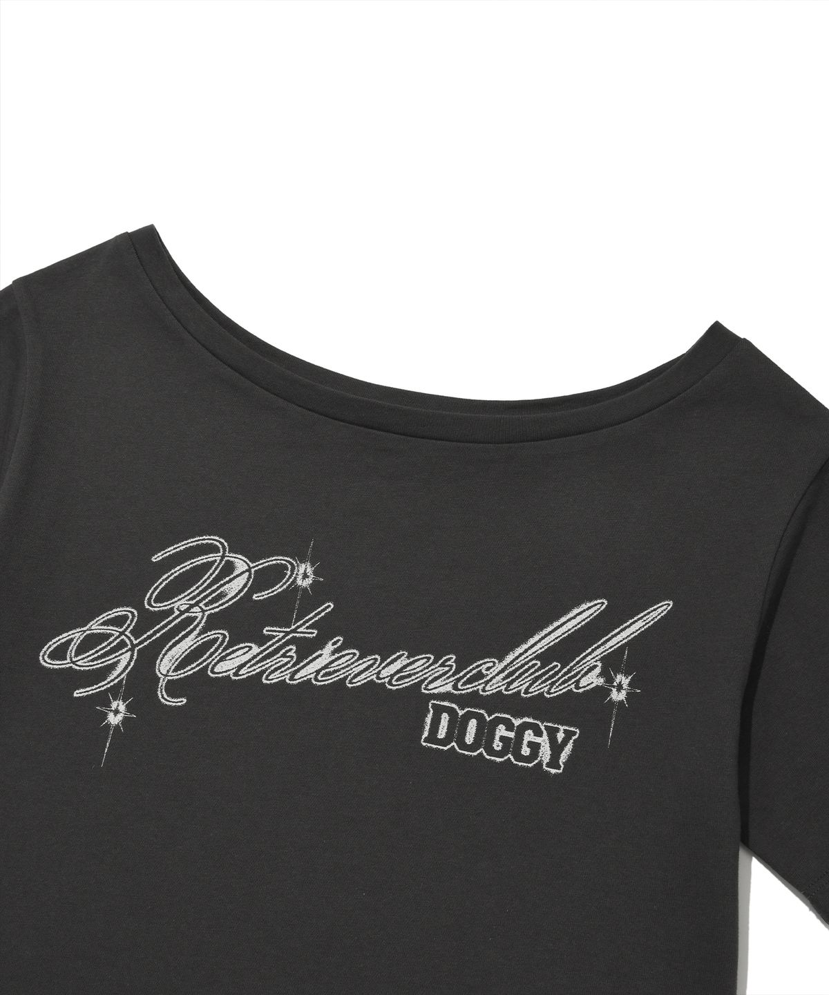 리트리버클럽(RETRIEVER CLUB) GLOW ONE SHOULDER TEE [CHARCOAL GRAY]