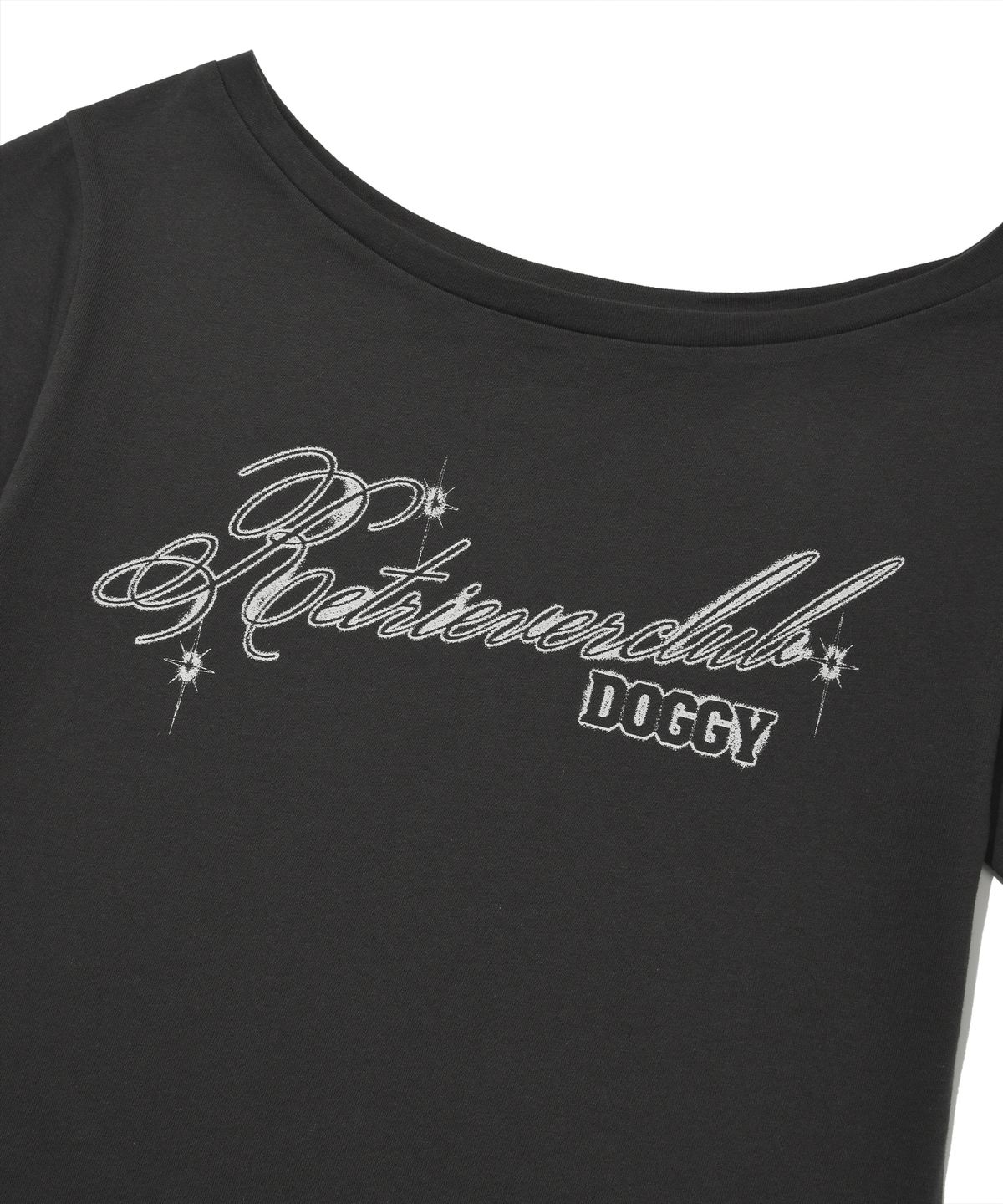 리트리버클럽(RETRIEVER CLUB) GLOW ONE SHOULDER TEE [CHARCOAL GRAY]