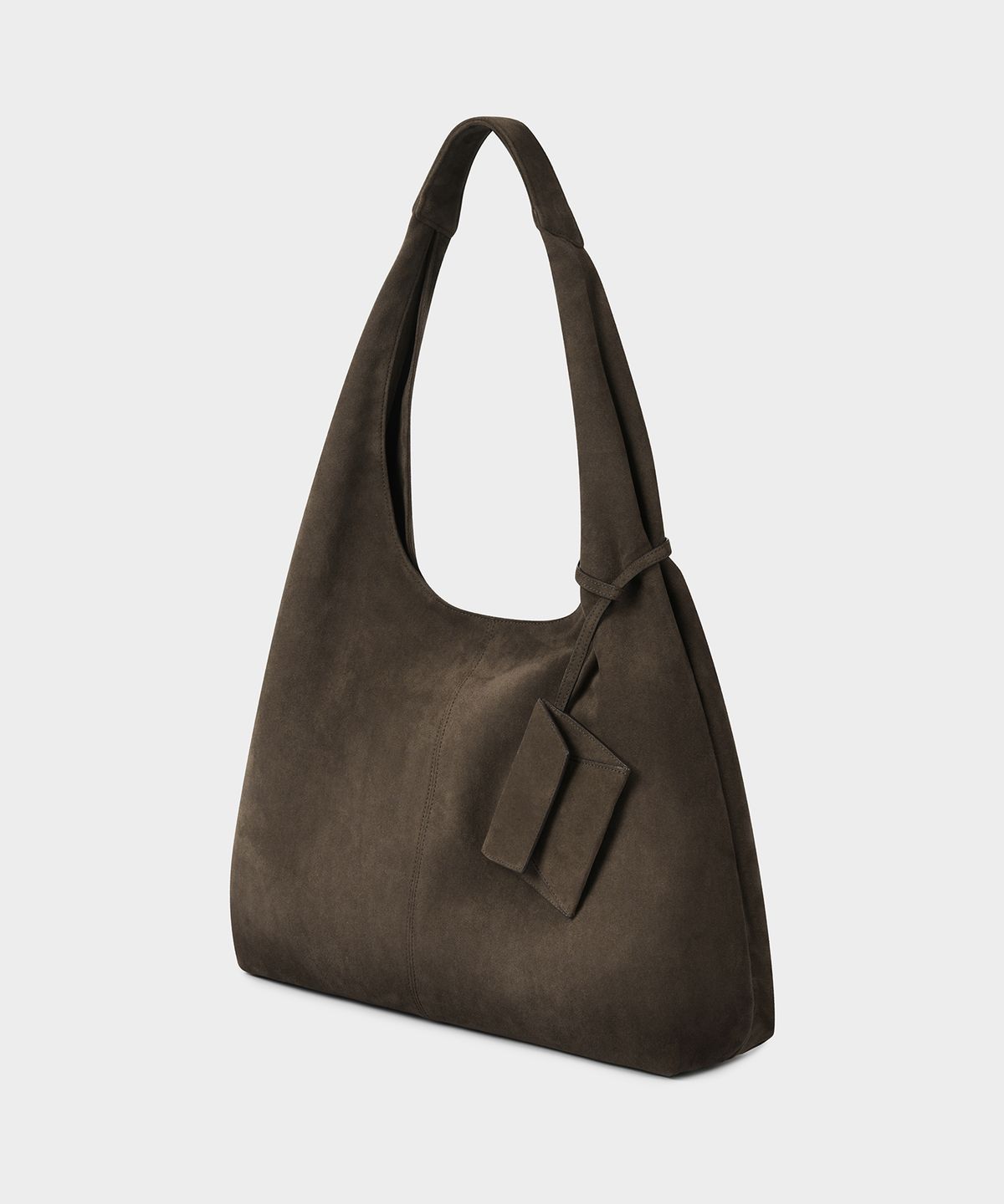 태서울(TAESEOUL) Leaf hobo suede bag (Dark brown)