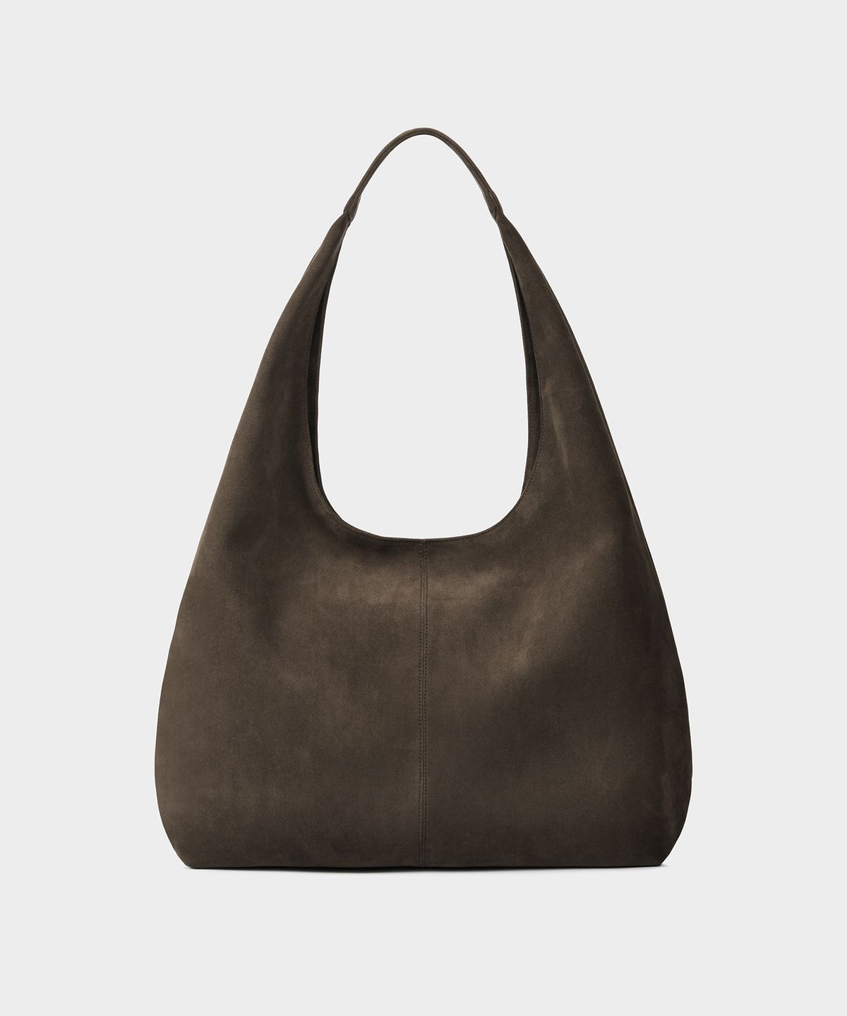 태서울(TAESEOUL) Leaf hobo suede bag (Dark brown)