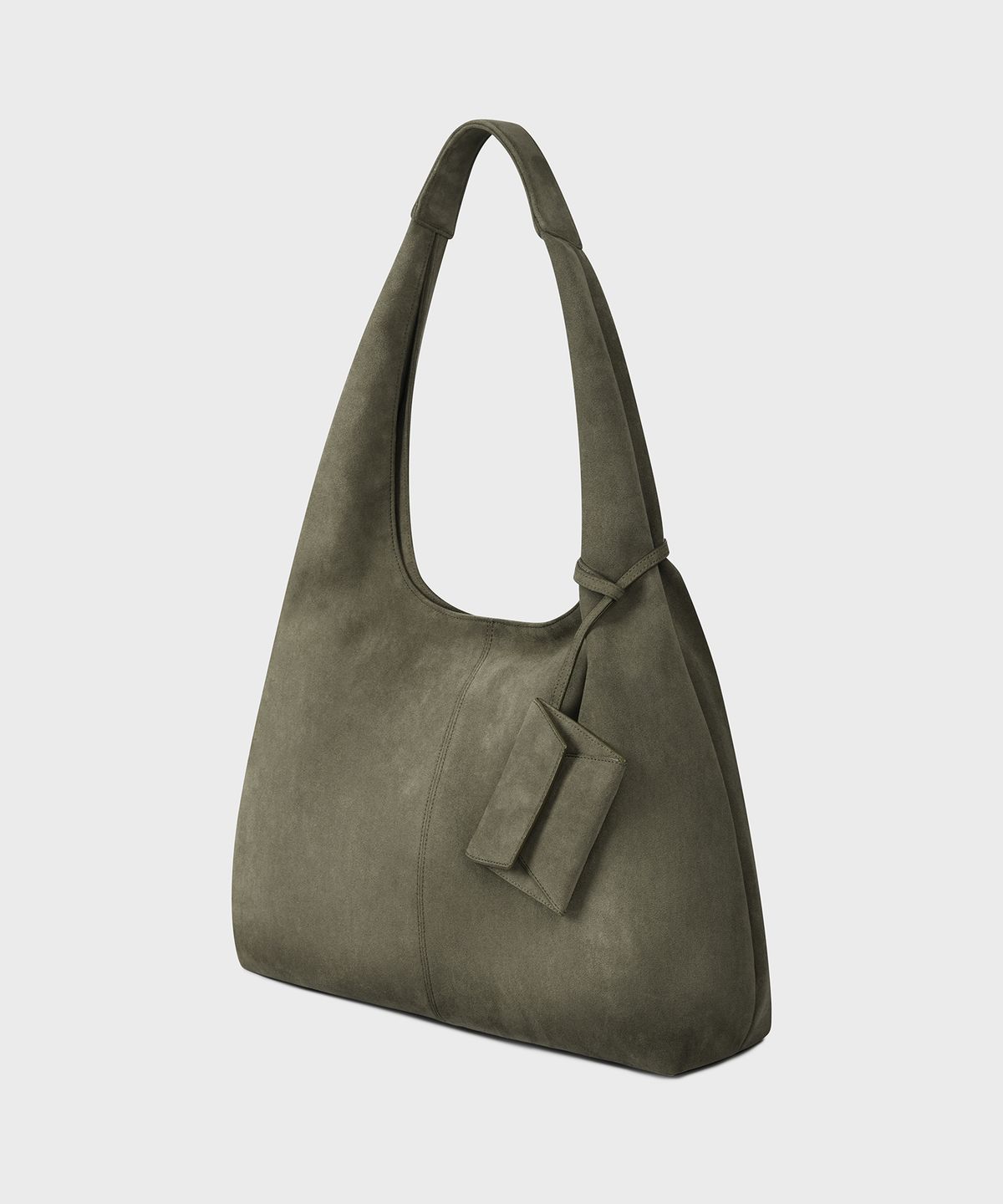 태서울(TAESEOUL) Leaf hobo suede bag (Olive green)