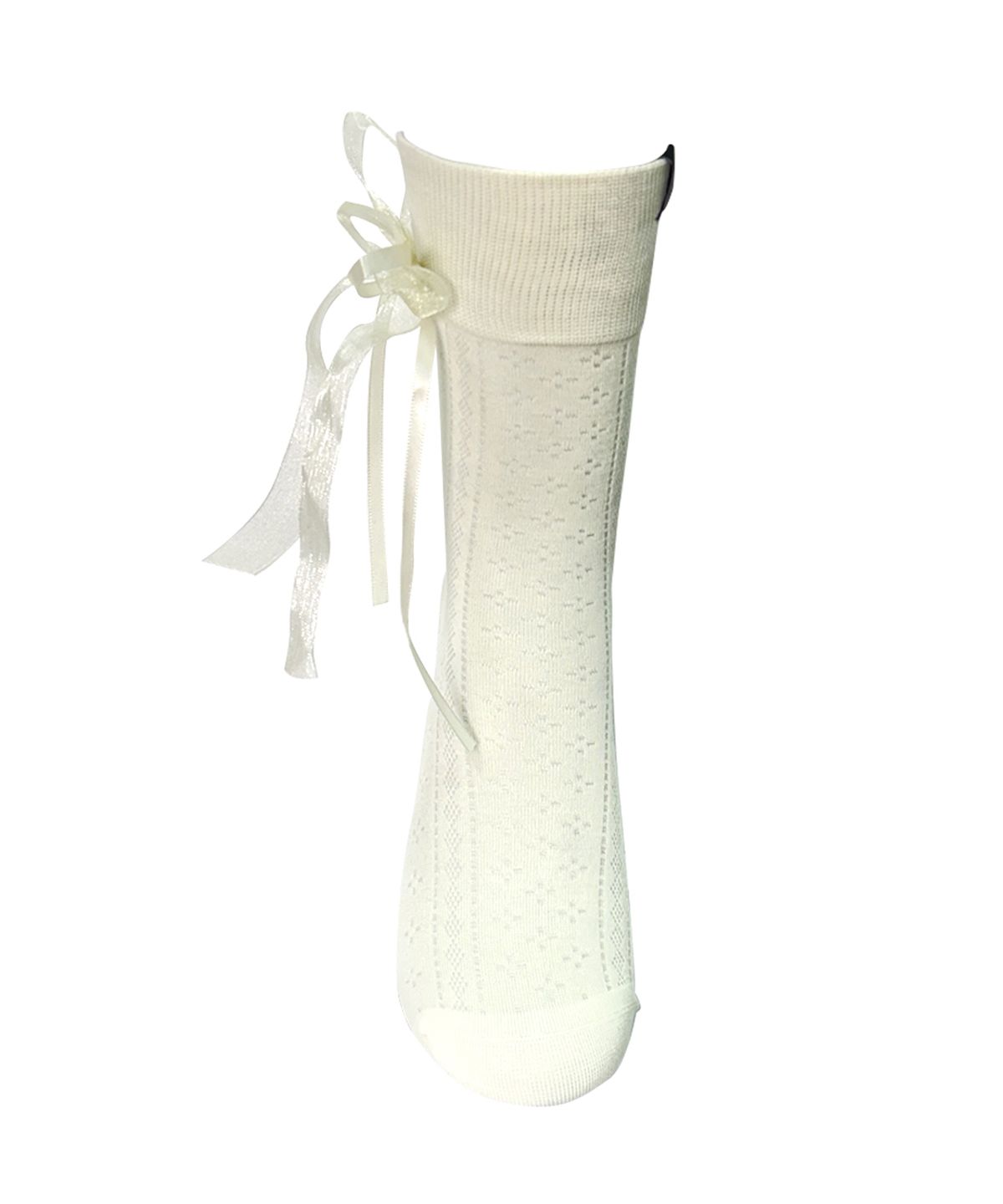 로맨틱타이거(ROMANTIC TIGER) double bow socks white