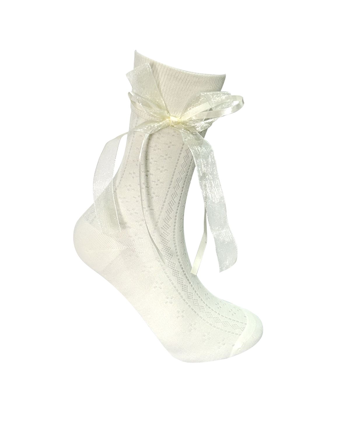 로맨틱타이거(ROMANTIC TIGER) double bow socks white