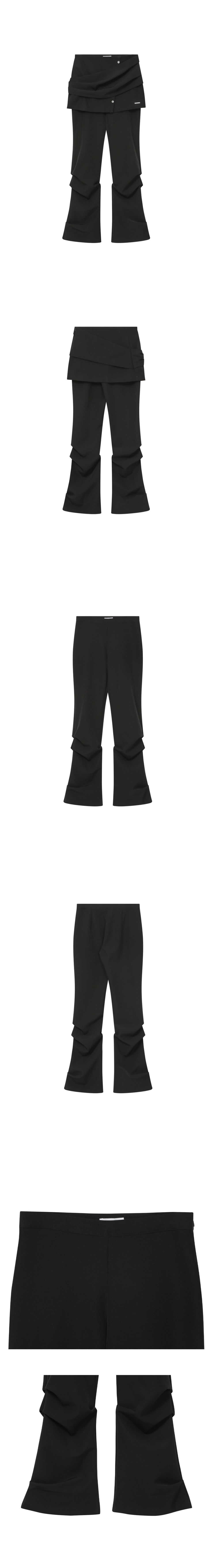 MUSINSA公式 | MISEKI SEOUL Draped shirt skirt pants SET BLACK