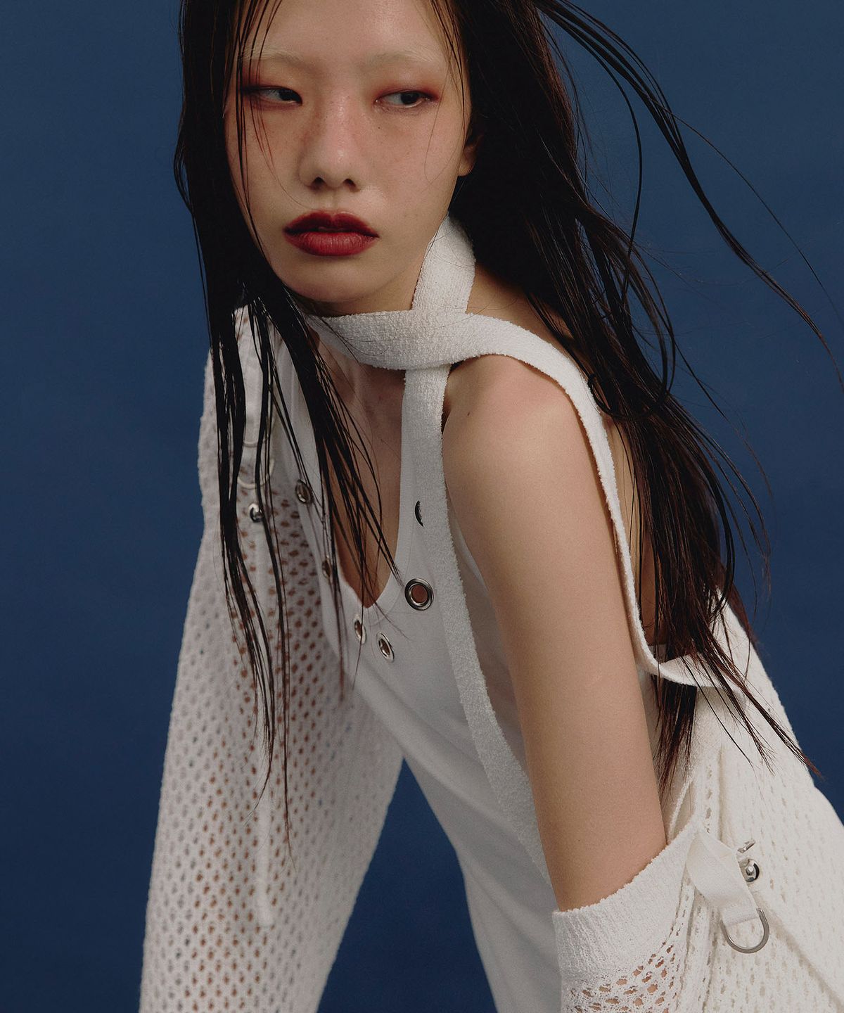낫노잉(NOTKNOWING) Bolero Linen Net Cardigan (WHITE)