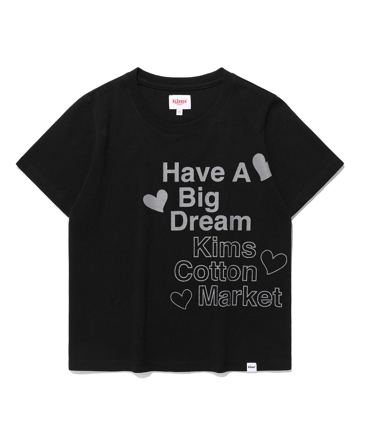 킴스 프레시 코튼 마켓(KIMS FRESH COTTON MARKET) Four Heart Logo Tee Black