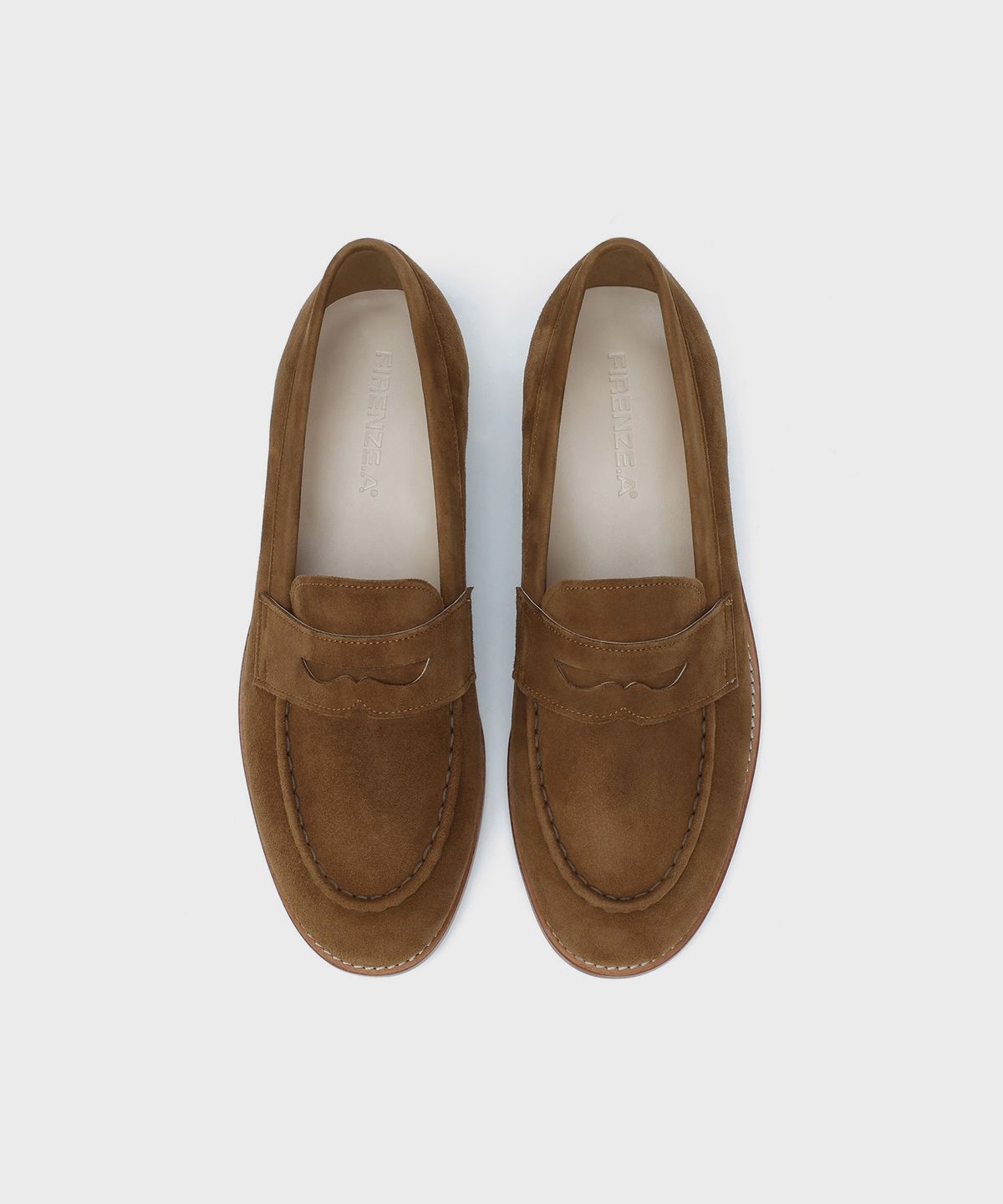 피렌체 아뜨리에(FIRENZE ATELIER) [홍창] 스테디라인 머스트헤브 베이직 페니로퍼 4070 [MID BROWN SUEDE]
